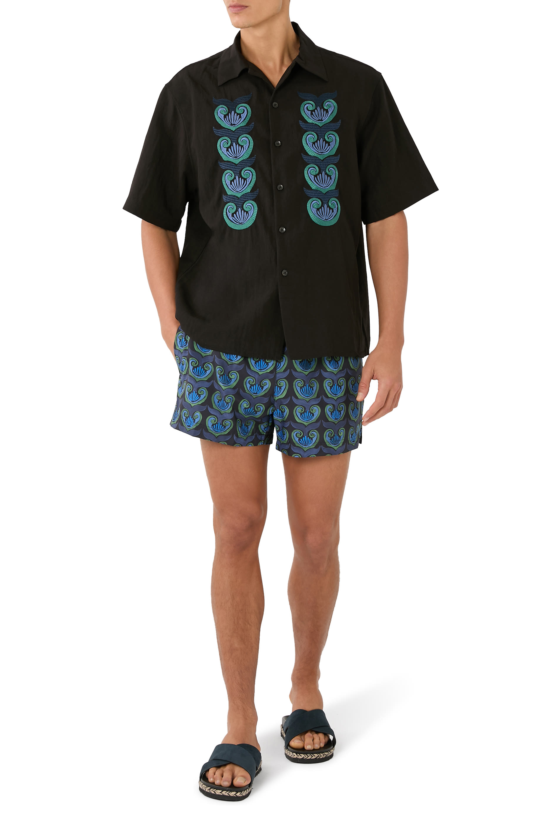 Shell Embroidered Oversized Shirt 