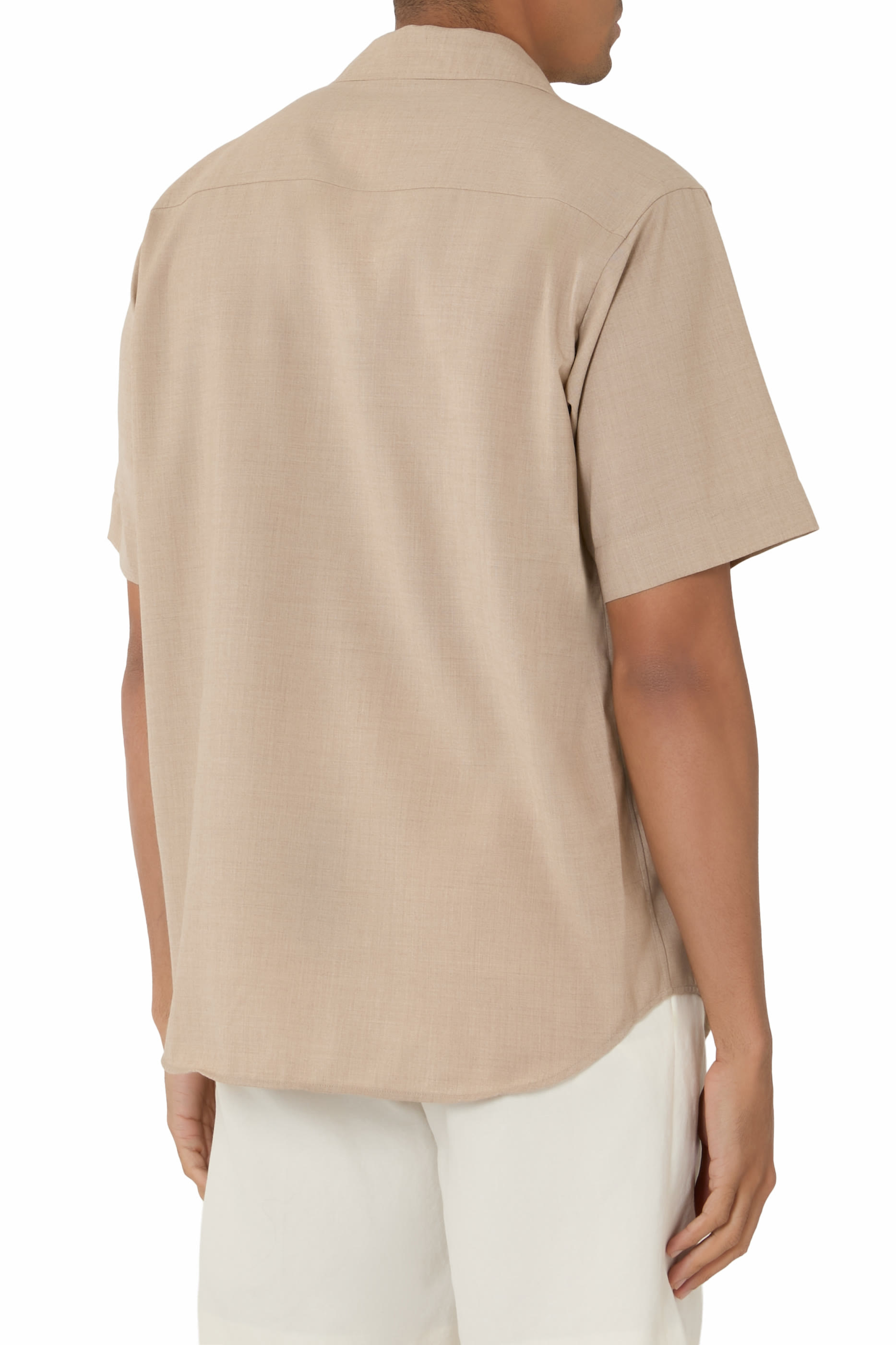 قميص صيفي بورا بأكمام قصيرة ألياف كشمير ملفوفة