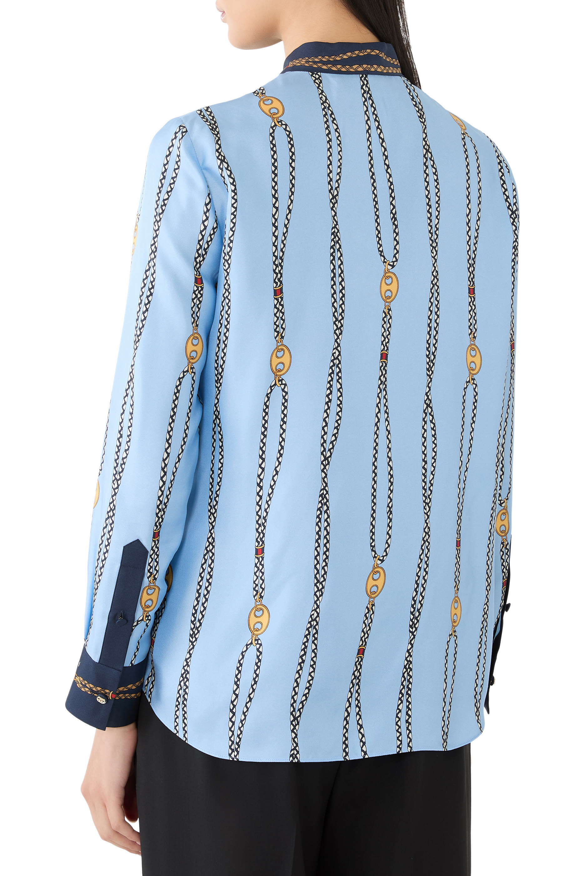 قميص بطبعات حرير تويل