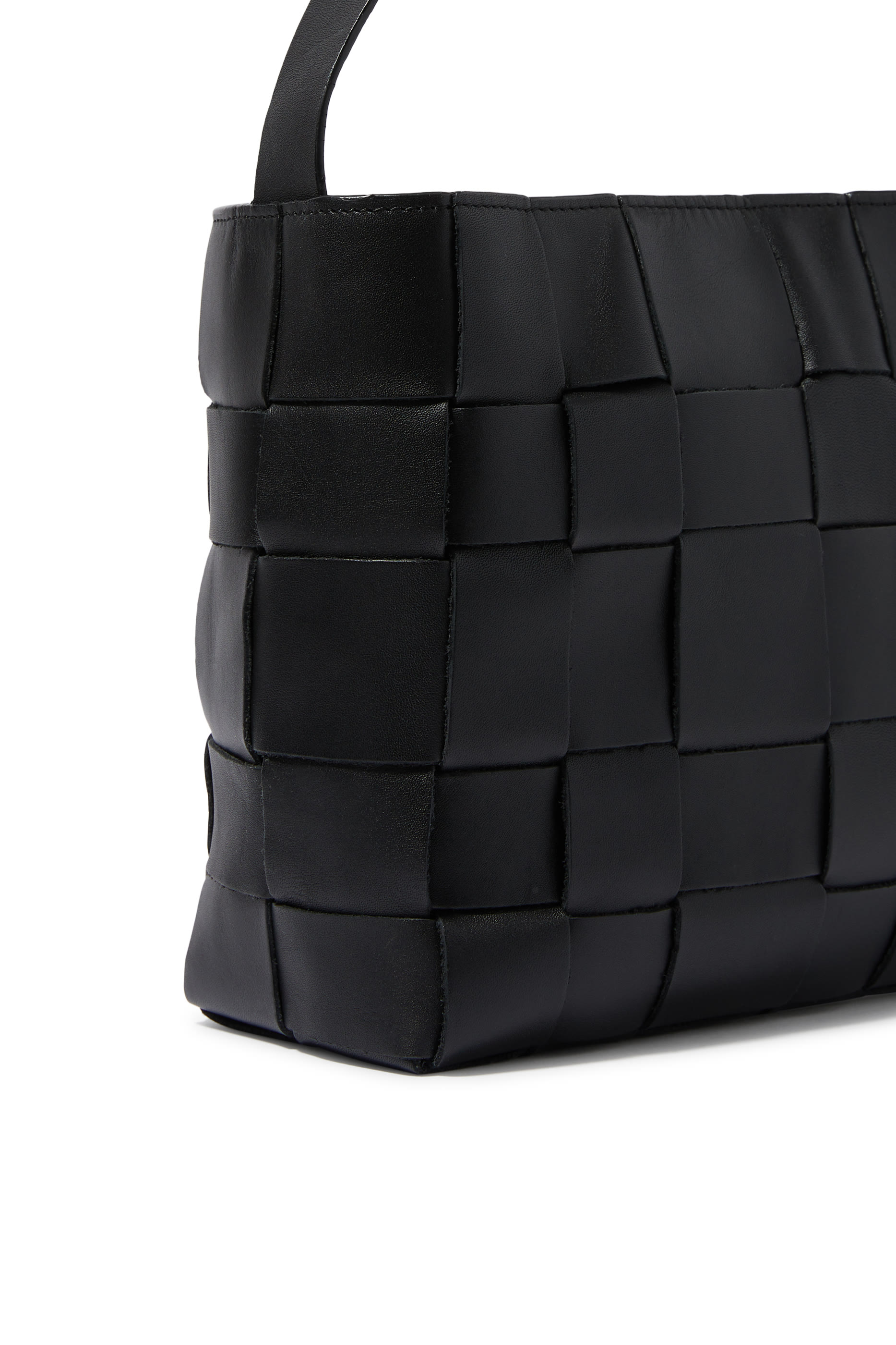 حقيبة يد صغيرة جلد منسوج