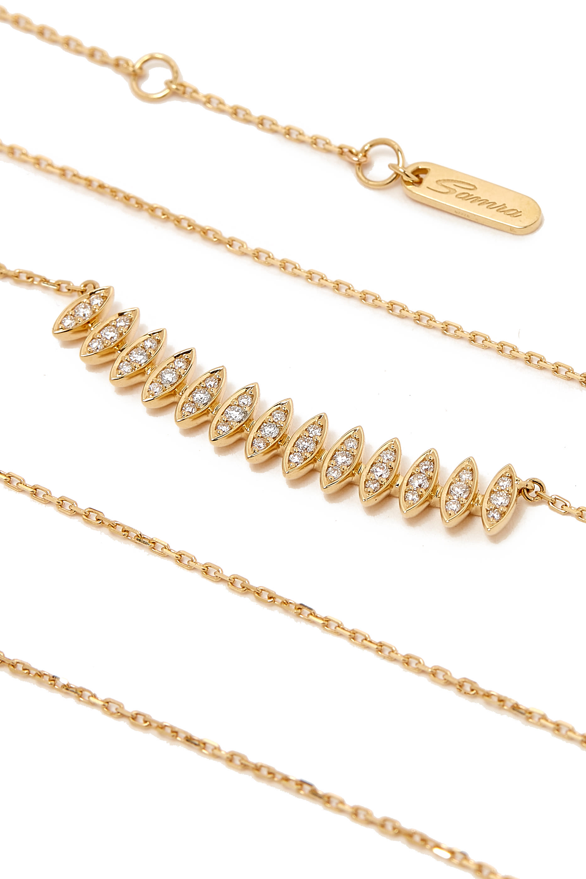 قلادة صغيرة برق مرصعة بماس ماركيز، ذهب أصفر عيار 18