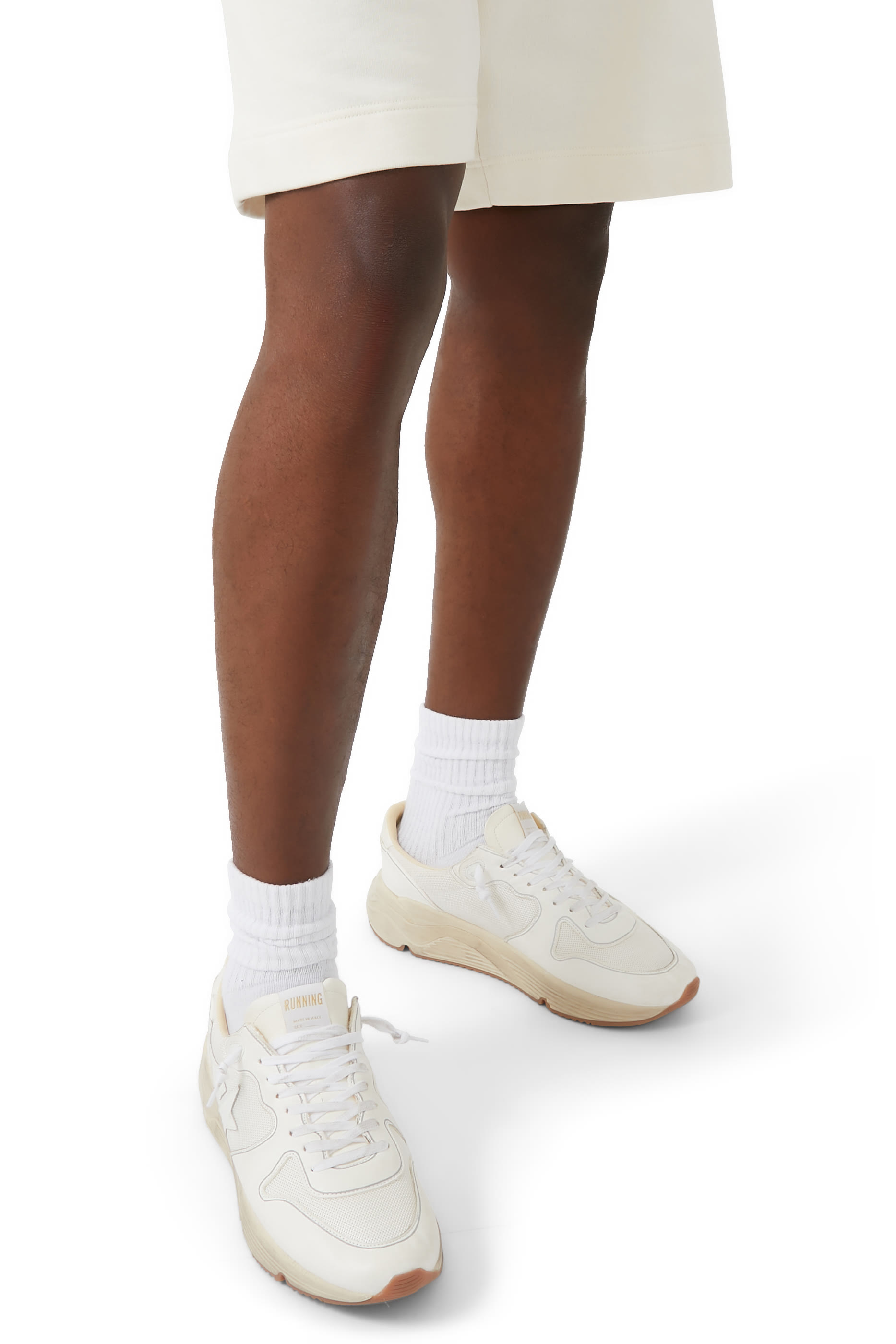 سنيكرز جري بنعل سميك جلد