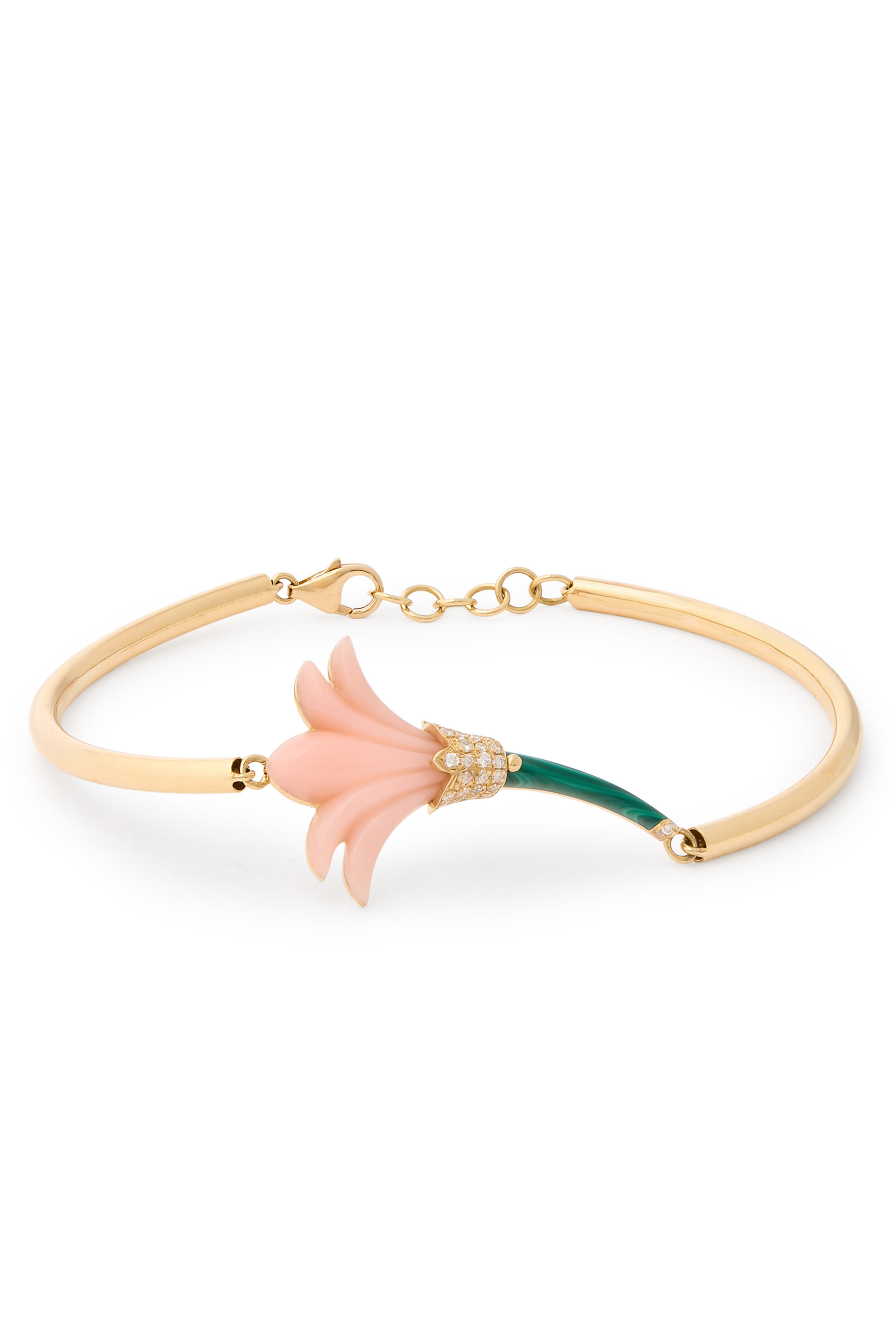 سوار سايكديليا مزين بالماس، ذهب أصفر عيار 18