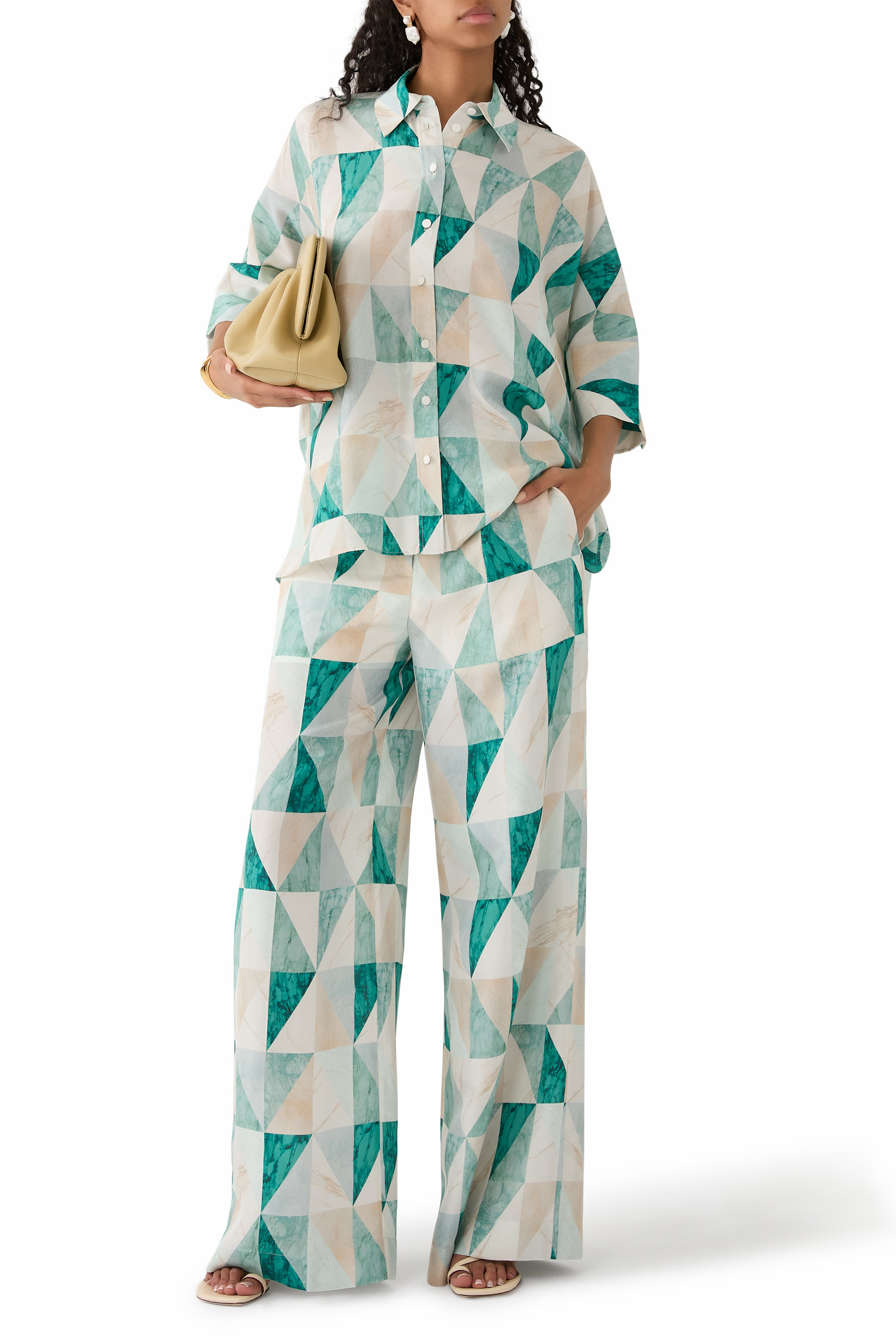 قميص أركول ماربل بطبعات حرير