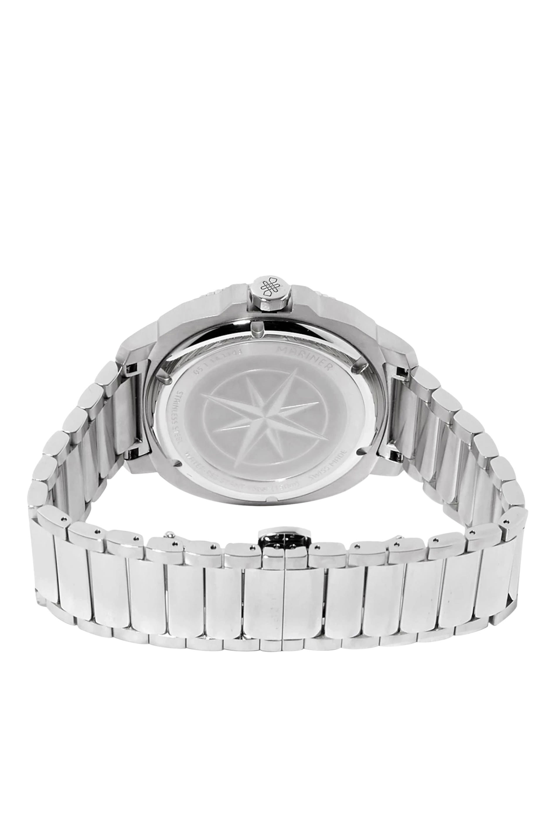 ساعة مارينر اكس كوارتز للغطس مزينة بكريستال ياقوتي، ستانلس ستيل وسيراميك