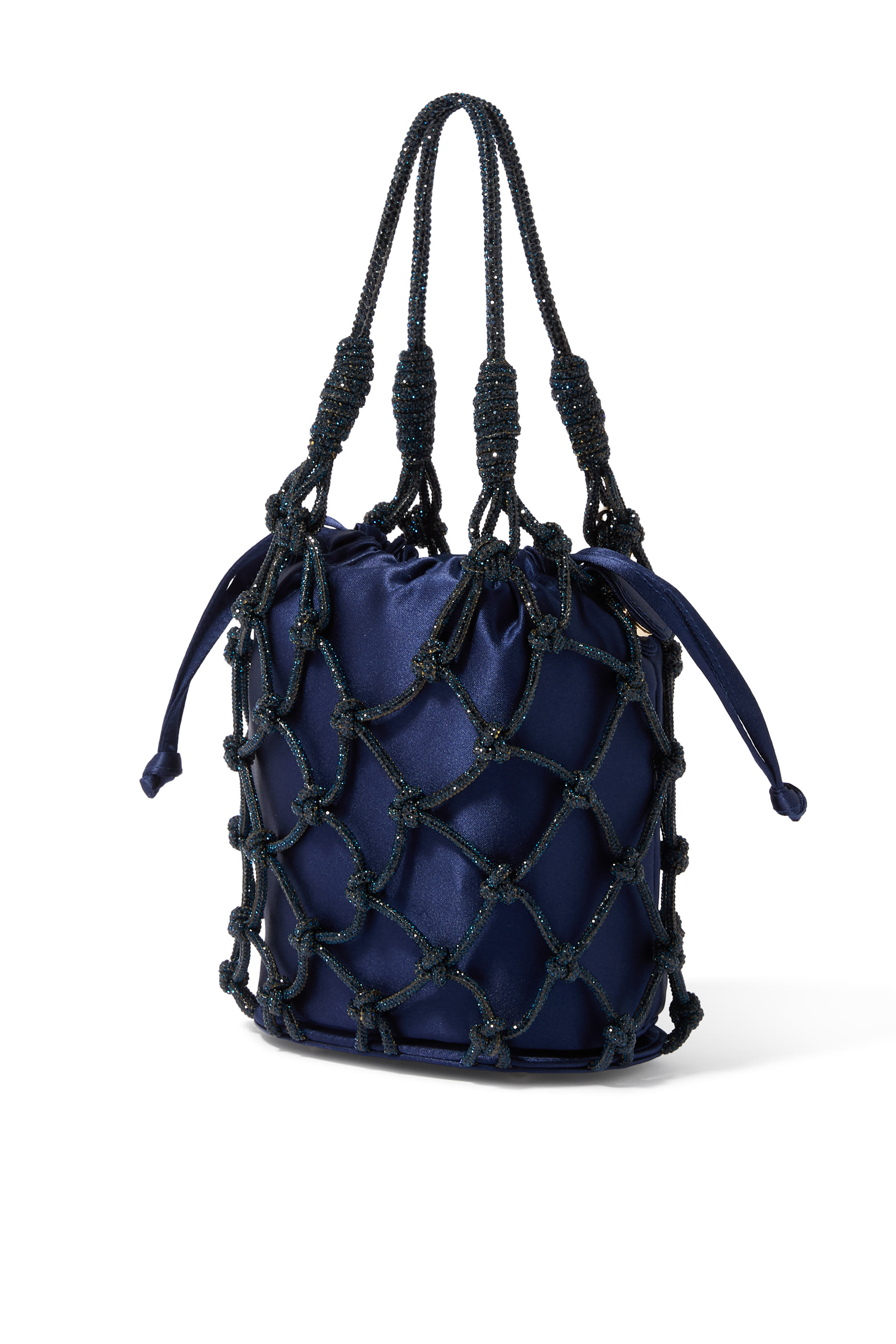 حقيبة صغيرة قماش شبكي لامع