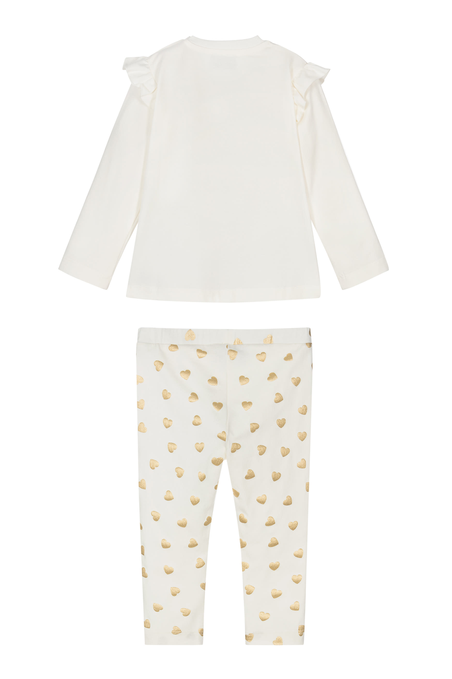 طقم تيشيرت ولغينغز بطبعة الدب تبدي للأطفال