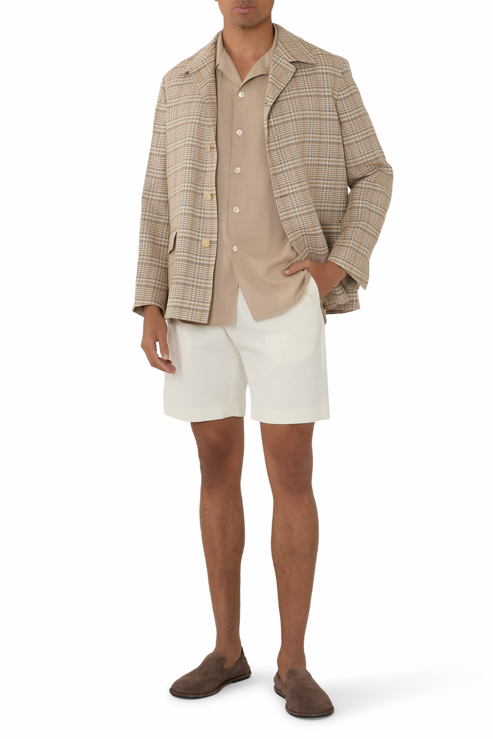 قميص صيفي بورا بأكمام قصيرة ألياف كشمير ملفوفة