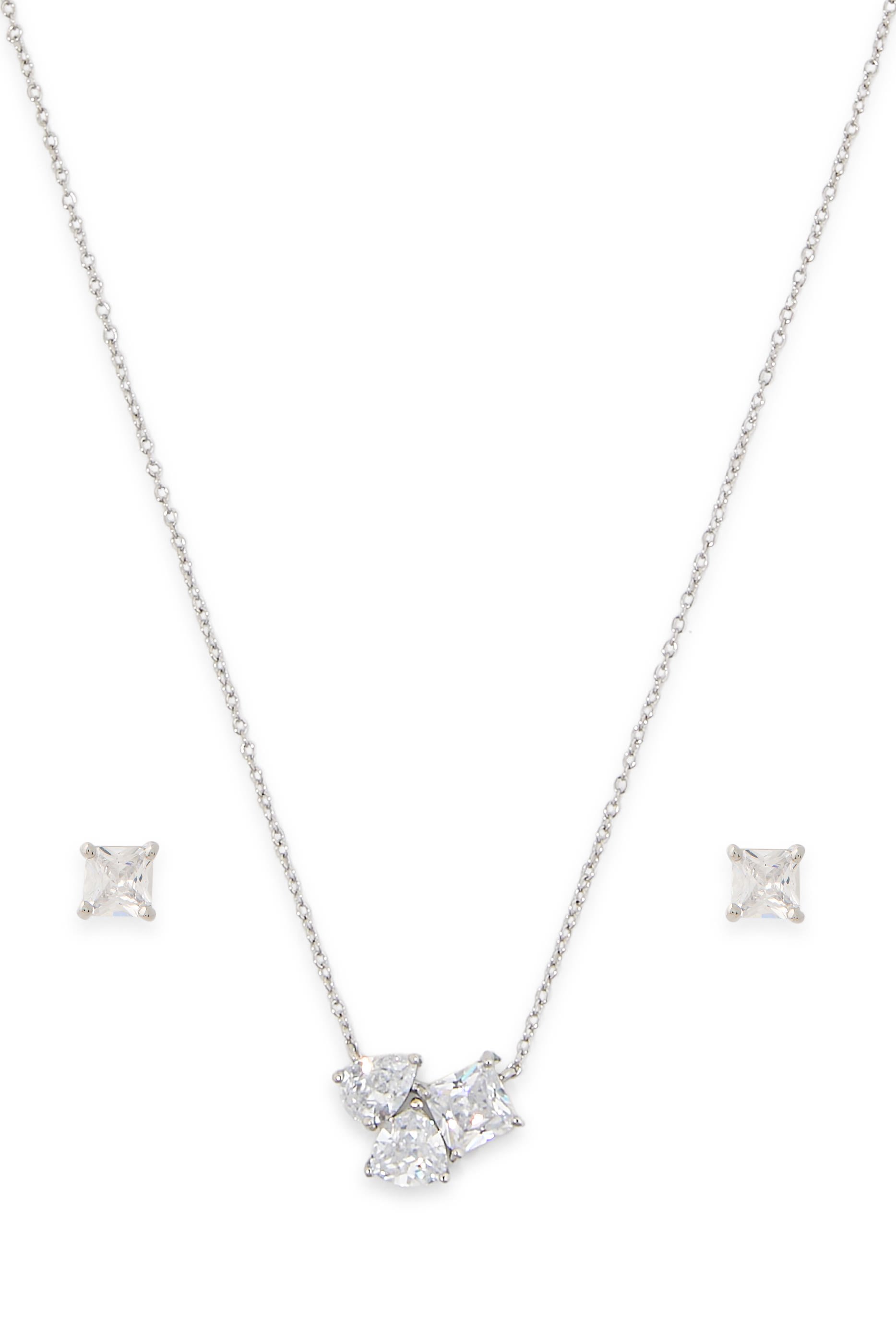 Cubic Zirconia Necklace and Earrings Set
