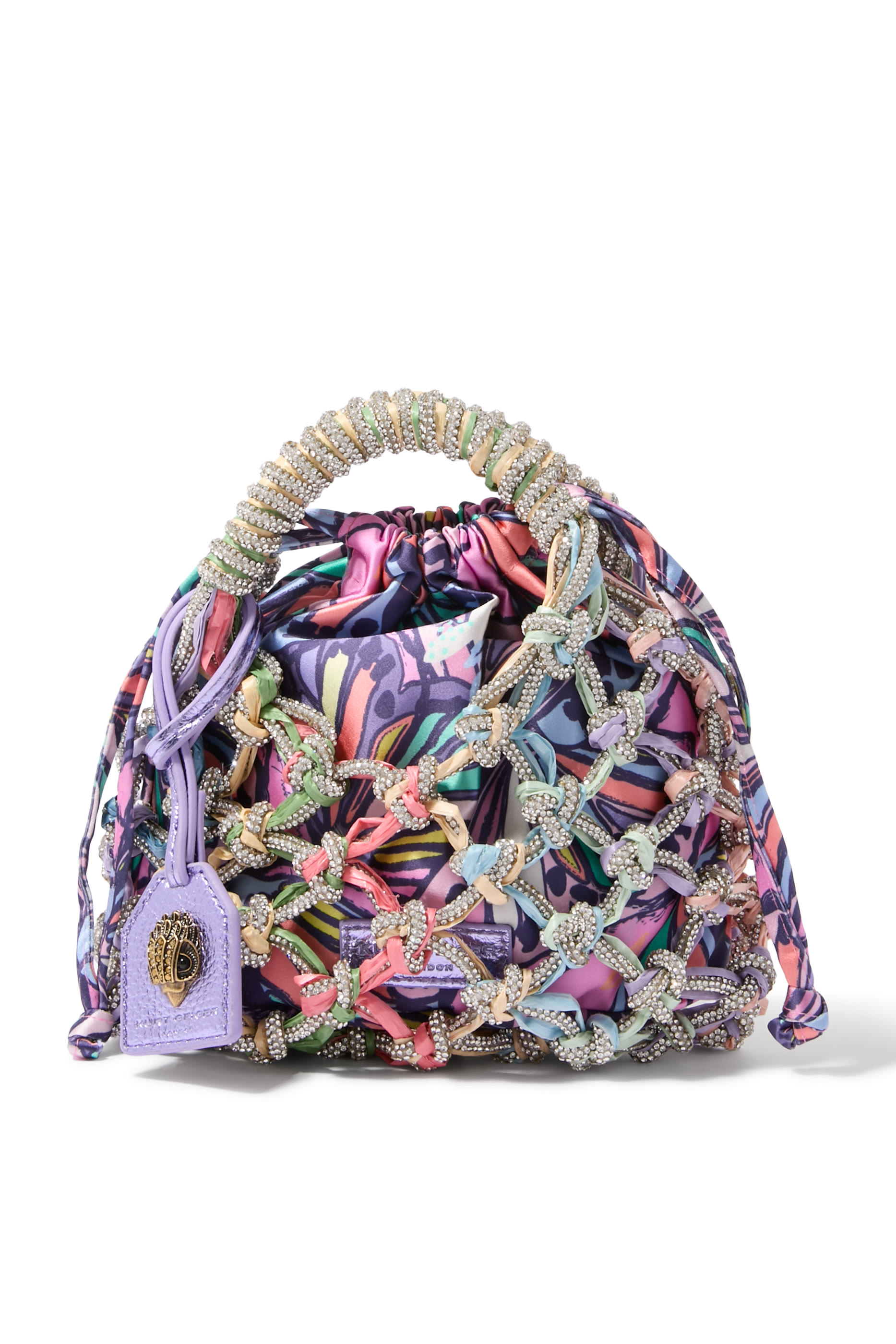 حقيبة مكرمية بكريستال