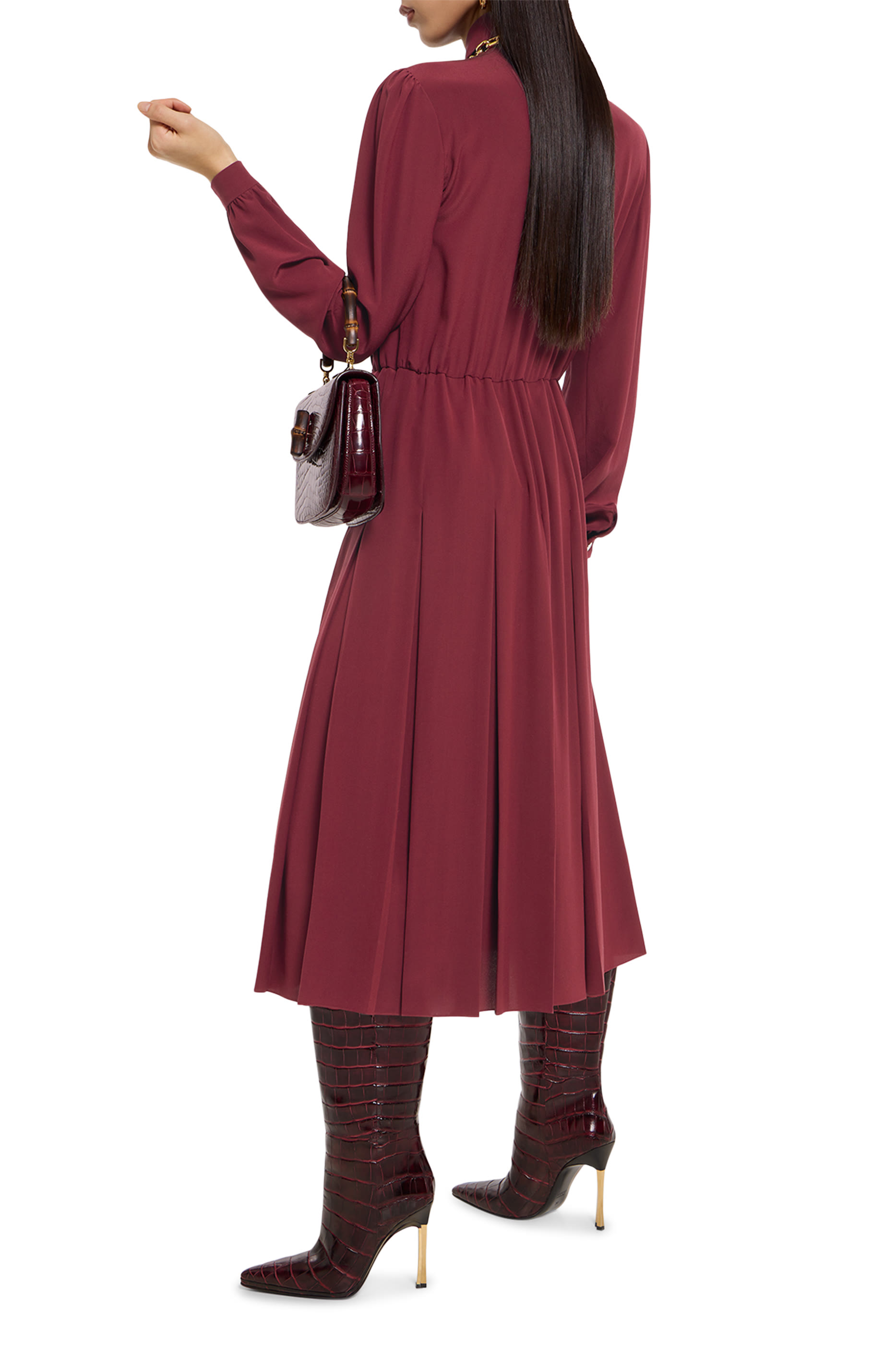 فستان حرير كريب صيني