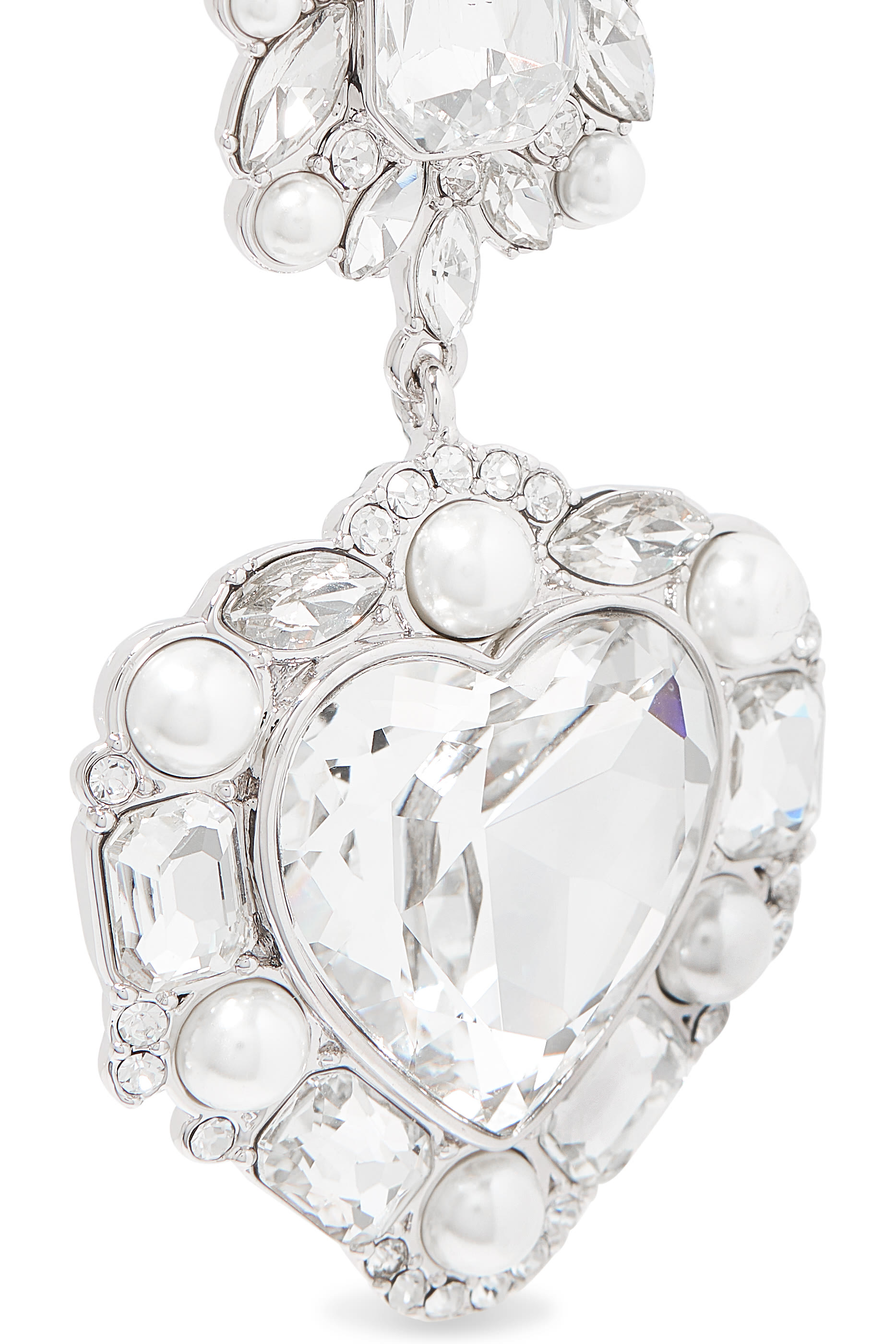 أقراط بتصميم قلب متدرج مرصعة بلؤلؤ وكريستال