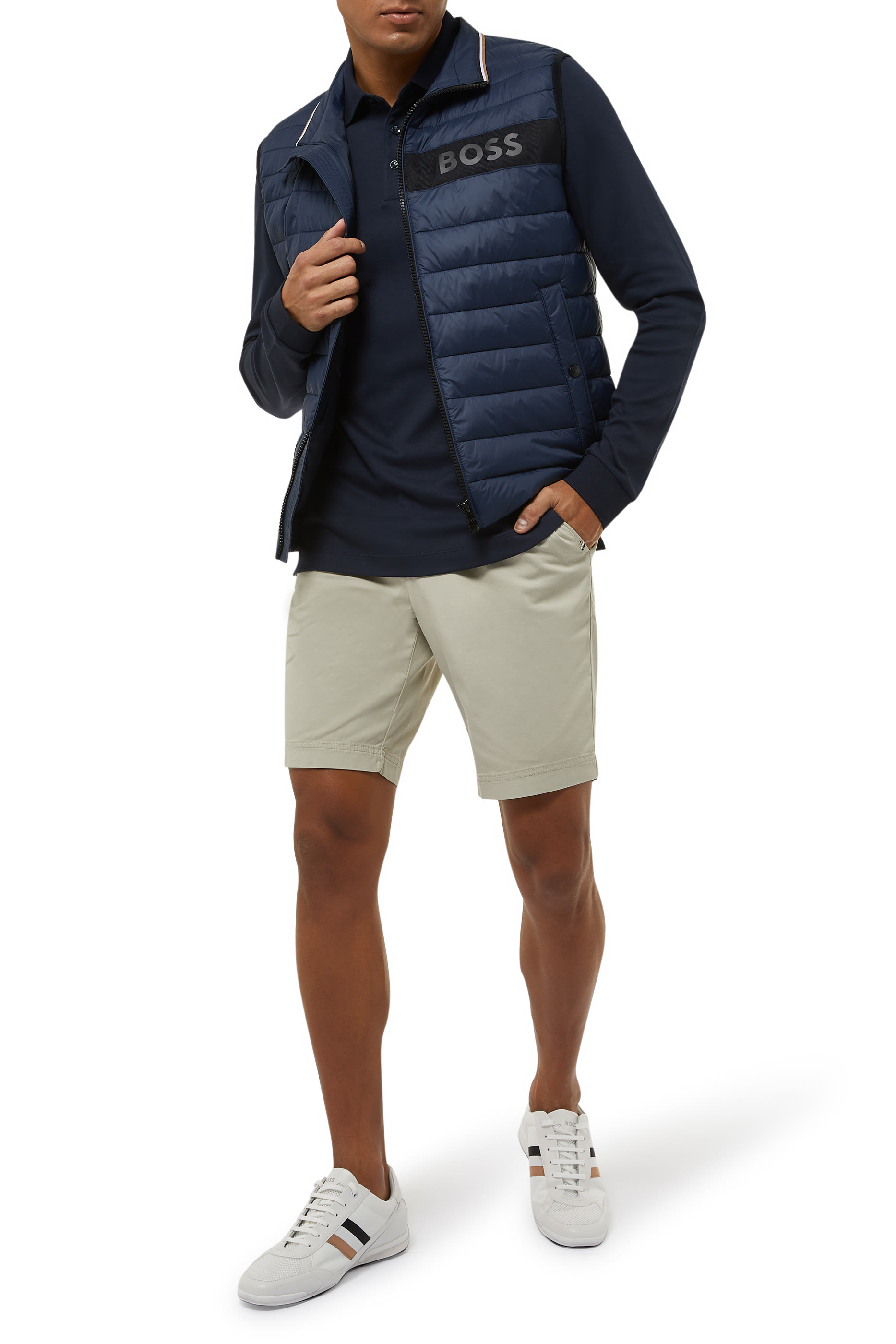 جيليه مبطن مقاوم للماء مزين بشريط بشعار ثلاثي الأبعاد