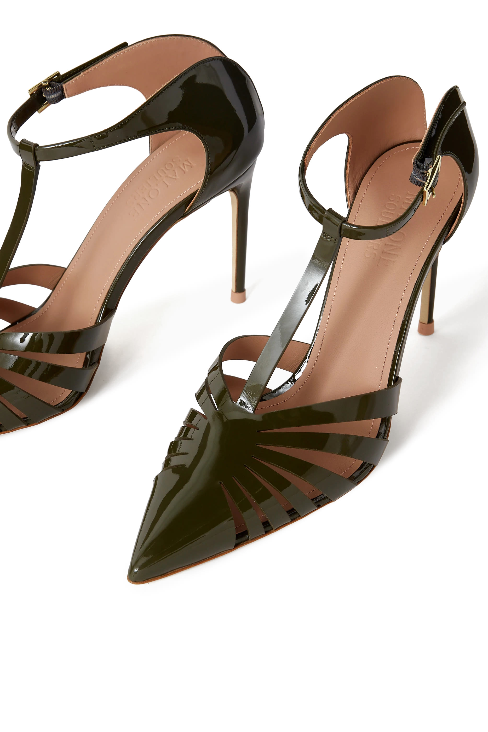 حذاء جنيفر مفتوح من الخلف 90 جلد لامع