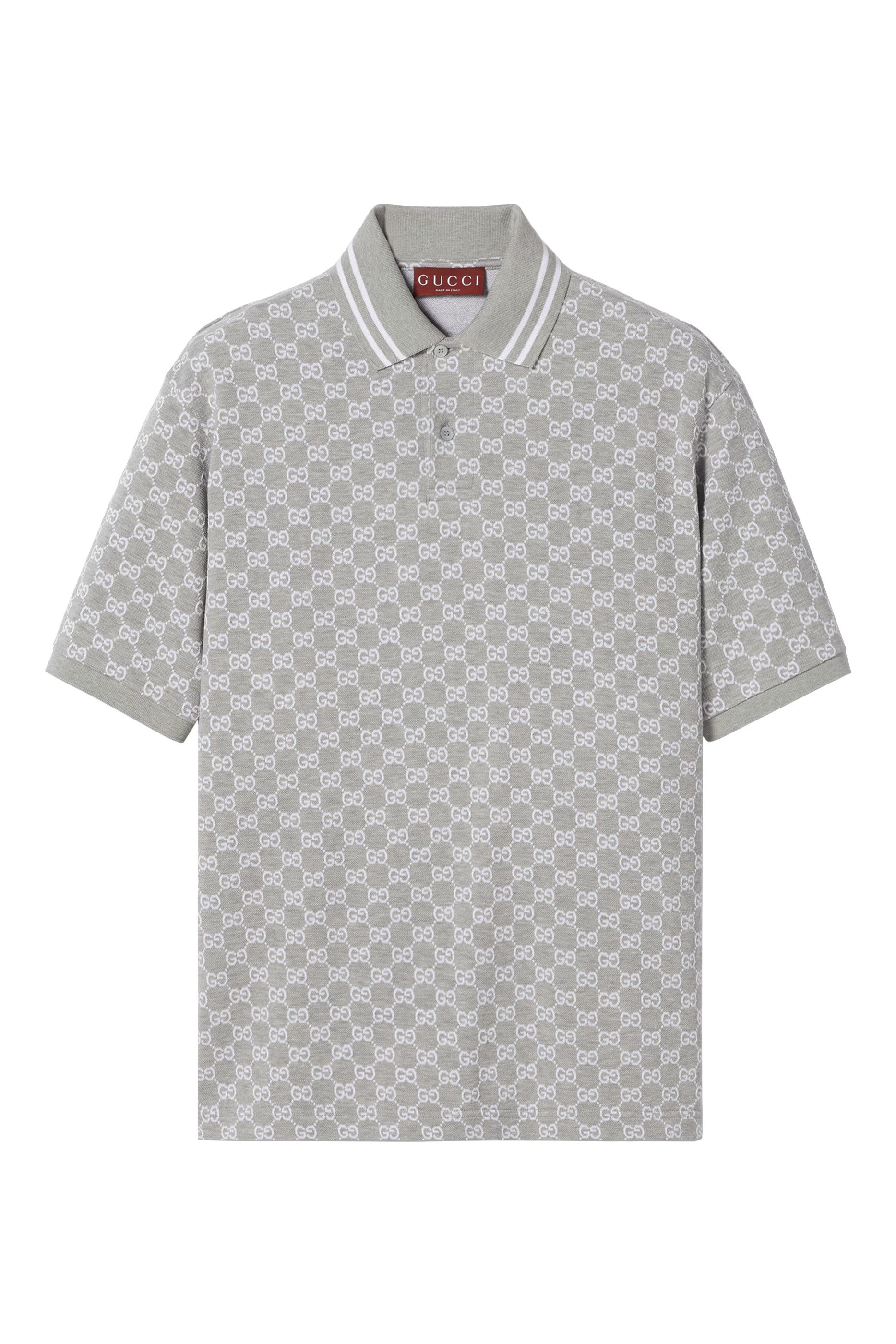 قميص بولو بشعار الماركة قطن جاكار لاميه