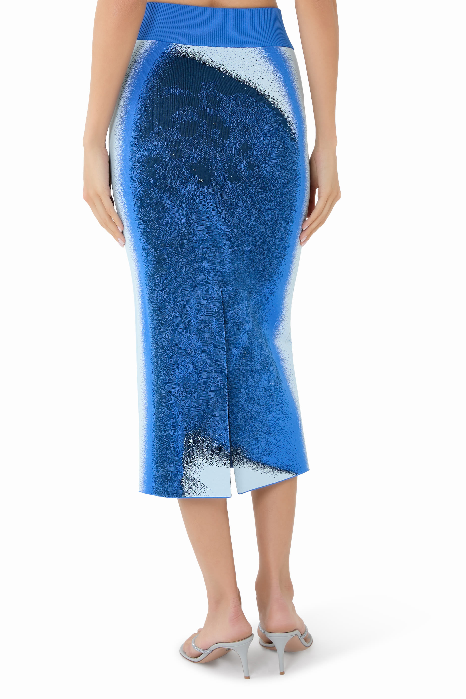 تنورة صوفي شيري متوسطة الطول بنقشة