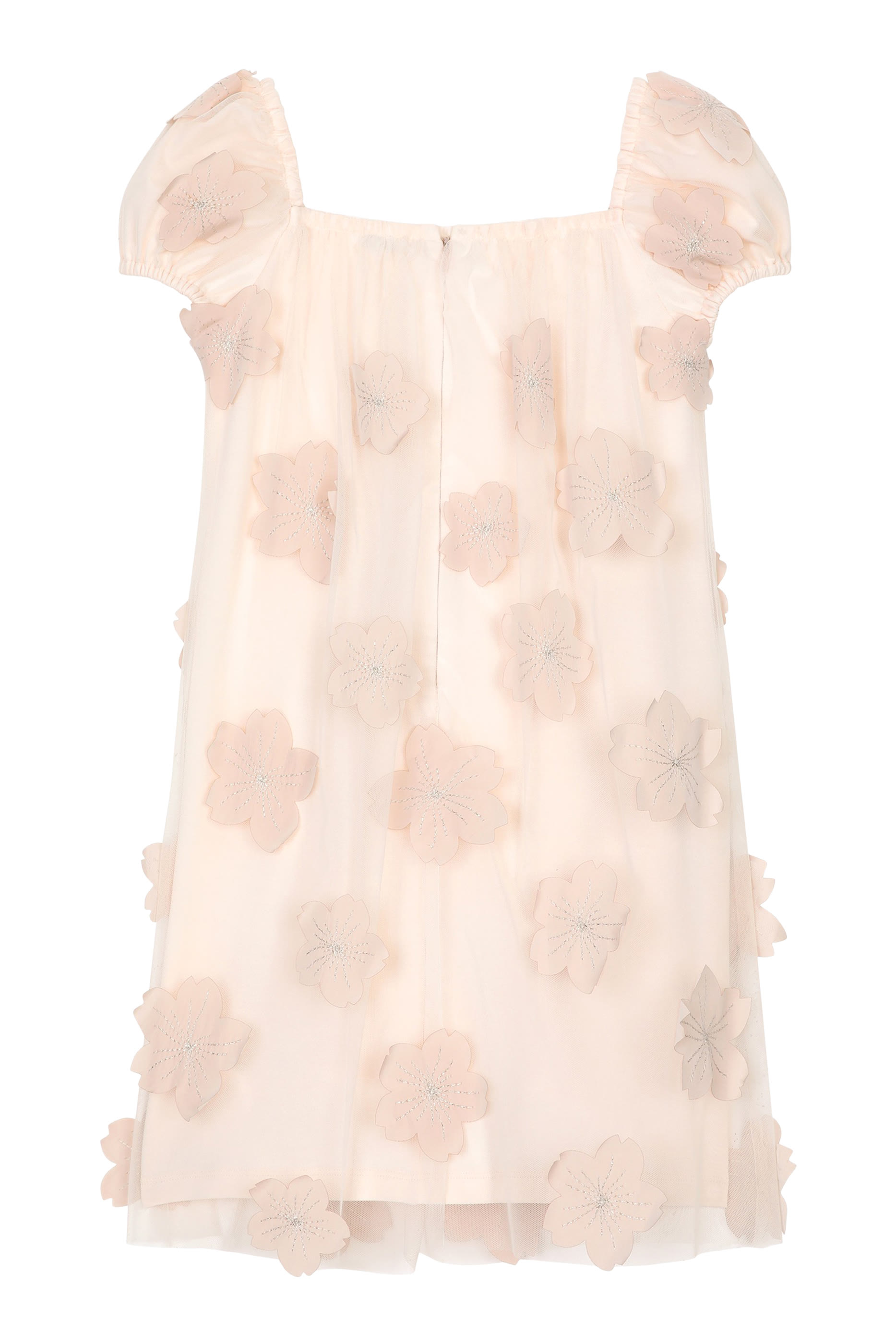 فستان بأكمام قصيرة وشعار الماركة للأطفال