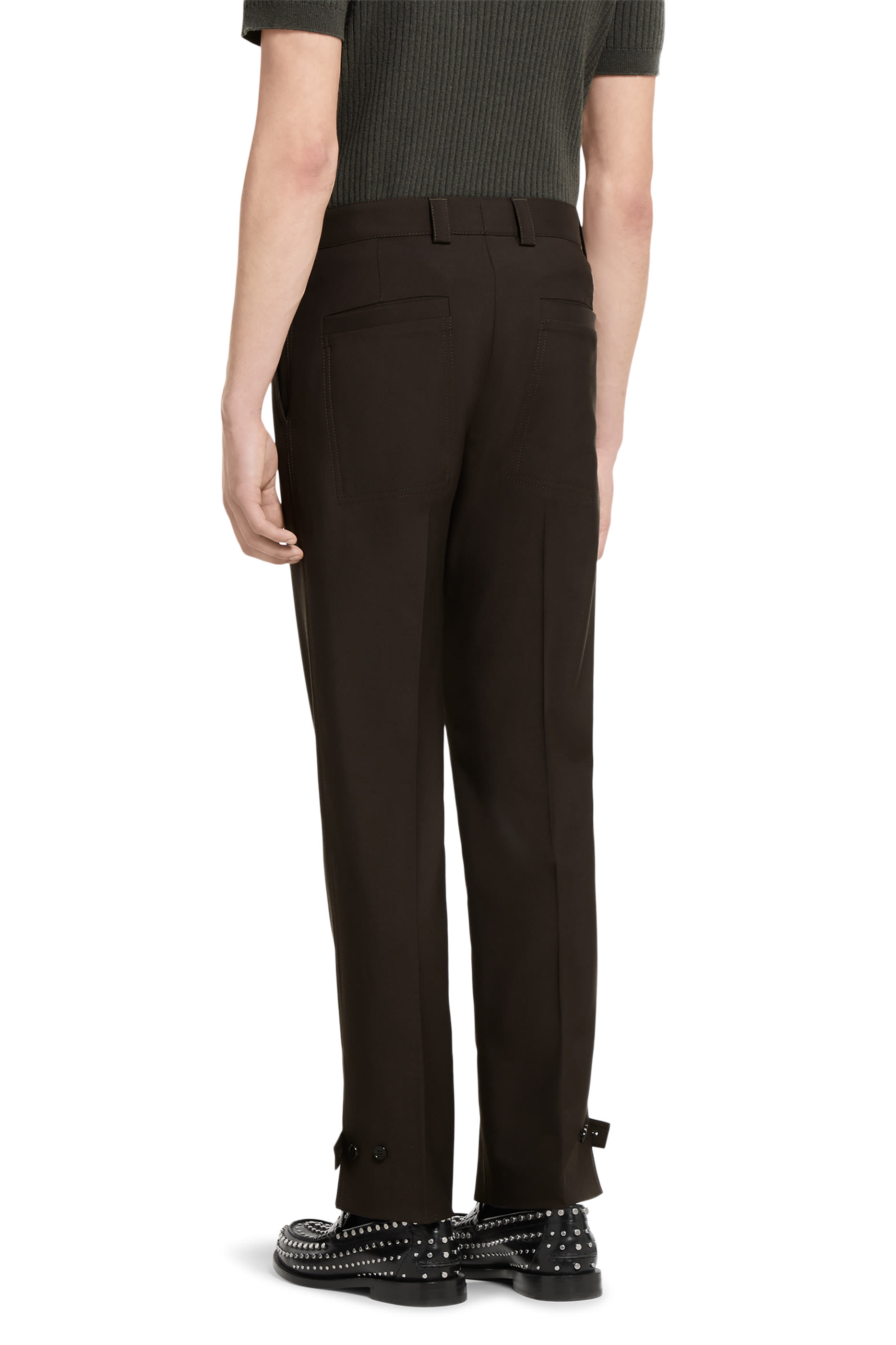 بنطال بشعار الماركة صوف غابردين