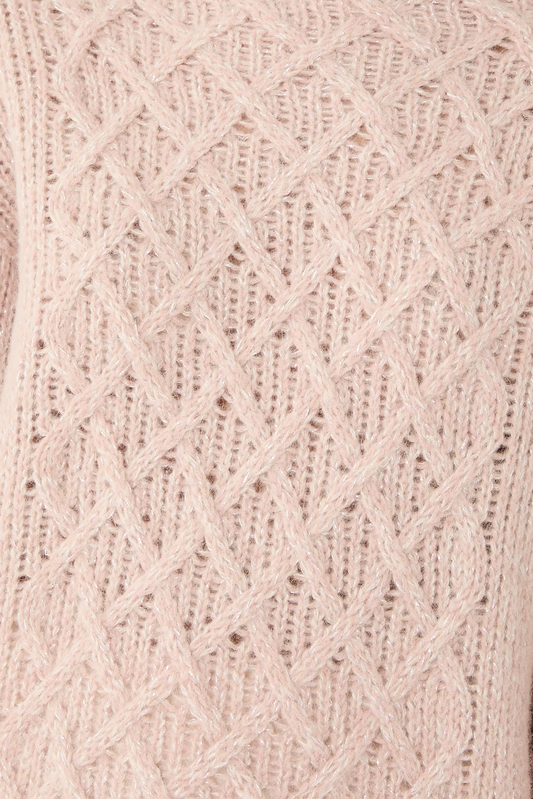 سترة بياقة عالية منسوجة بغرزة الضفيرة 