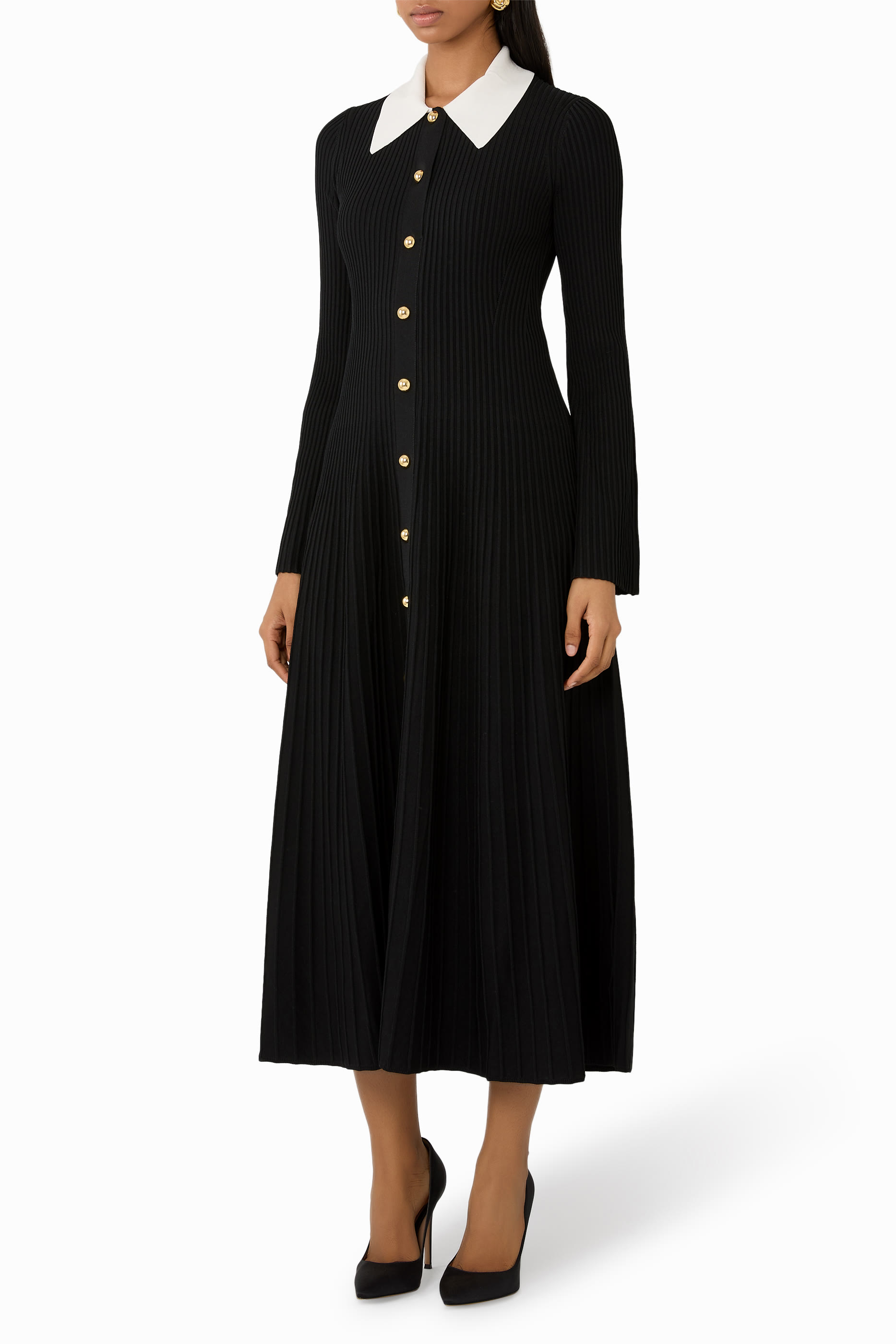 فستان فيليبا منسوج بقصة متوسطة الطول