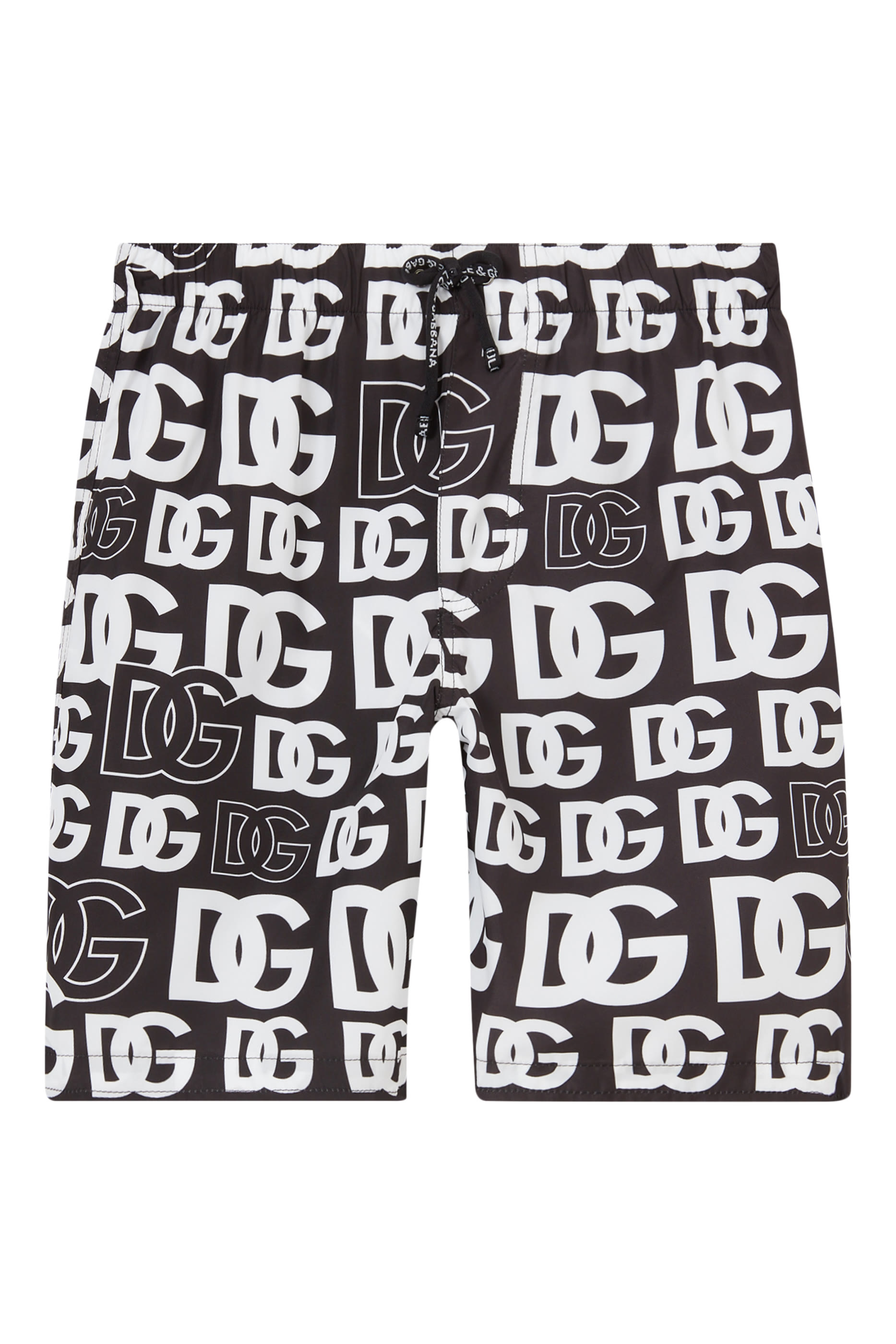 شورت سباحة مزين كليا بنقشة شعار الماركة للأطفال