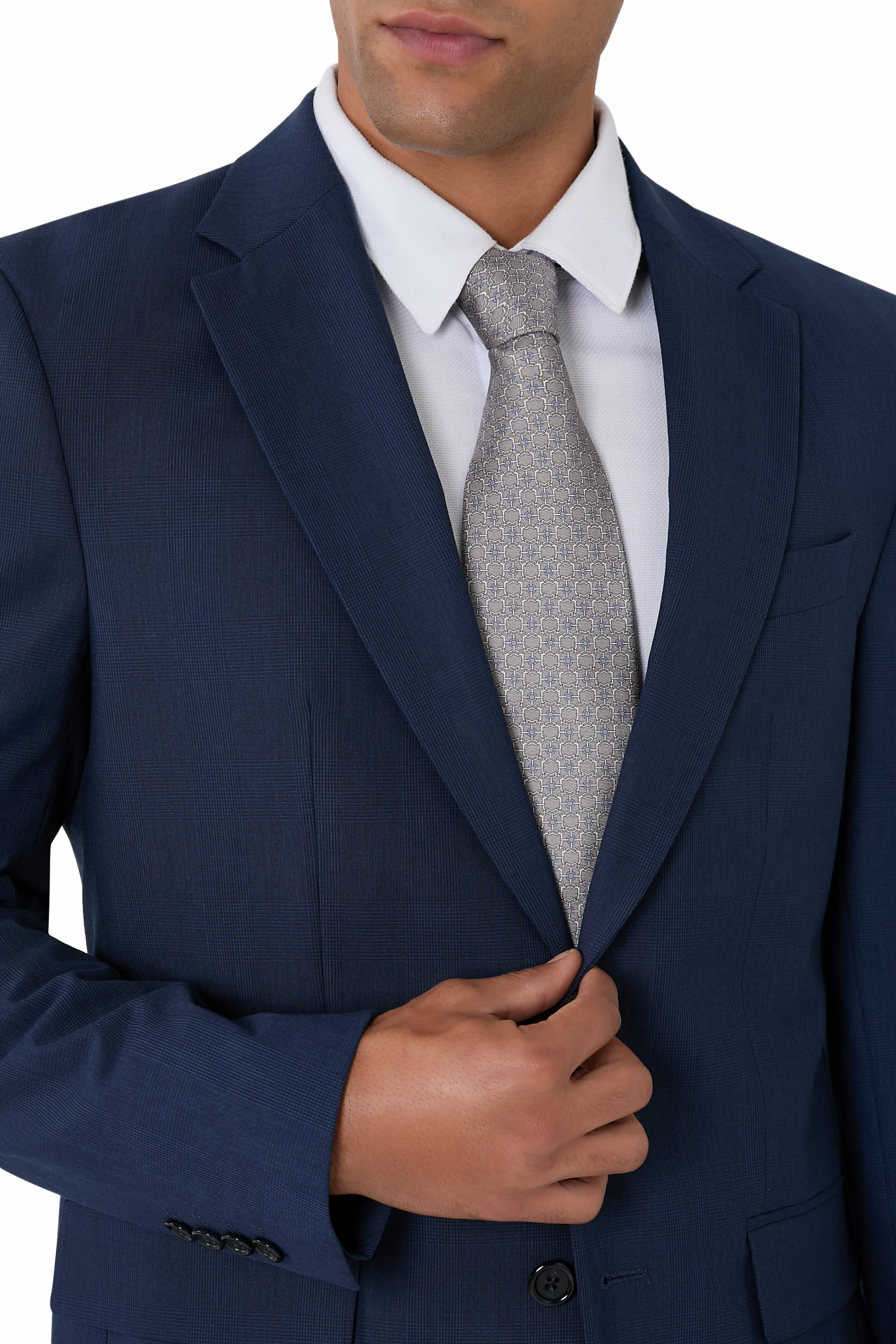 ربطة عنق بنقشة هندسية حرير