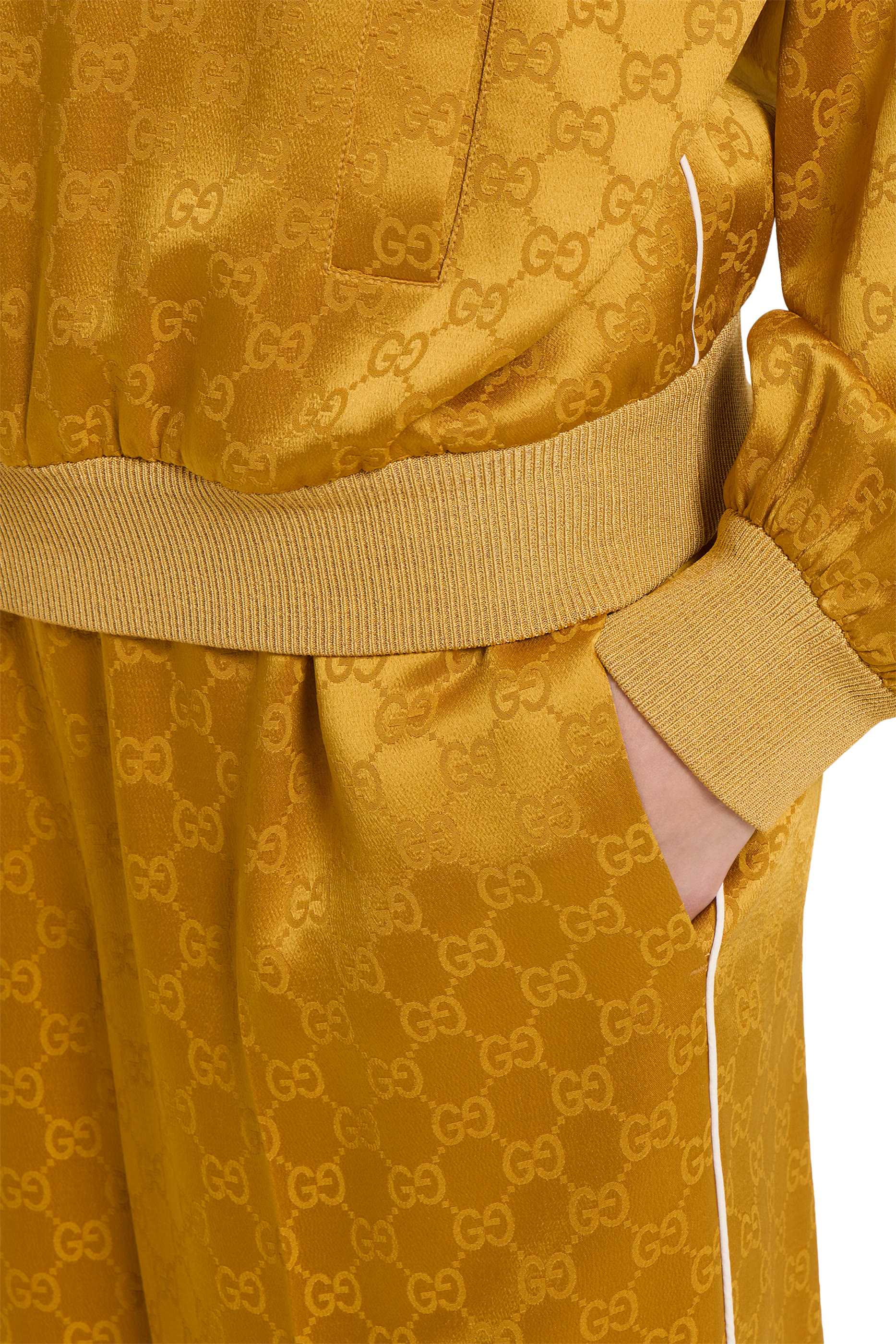 بنطال بنقشة حرفي شعار الماركة أسيتات جاكار