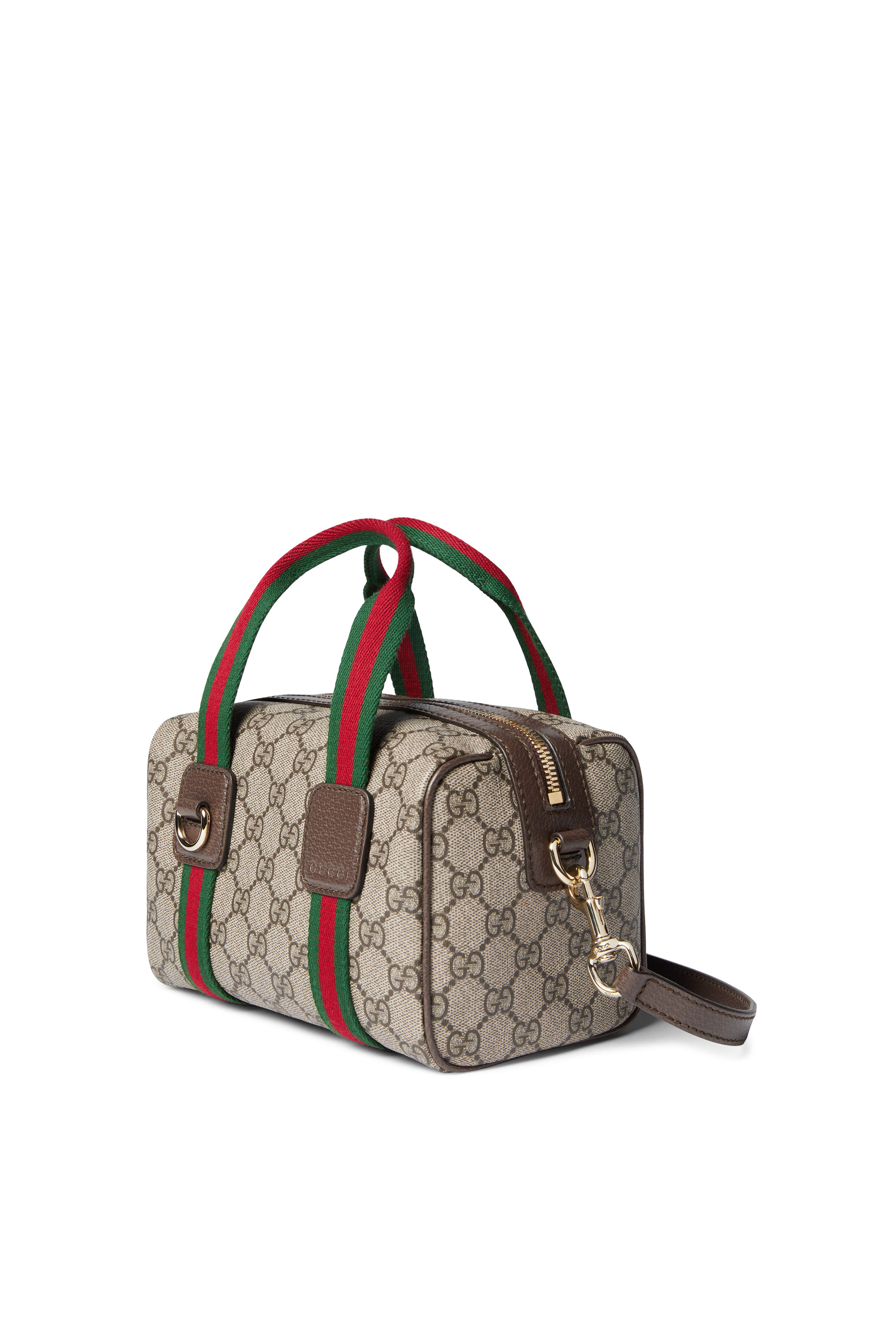 حقيبة يد صغيرة مزينة بشعار الماركة