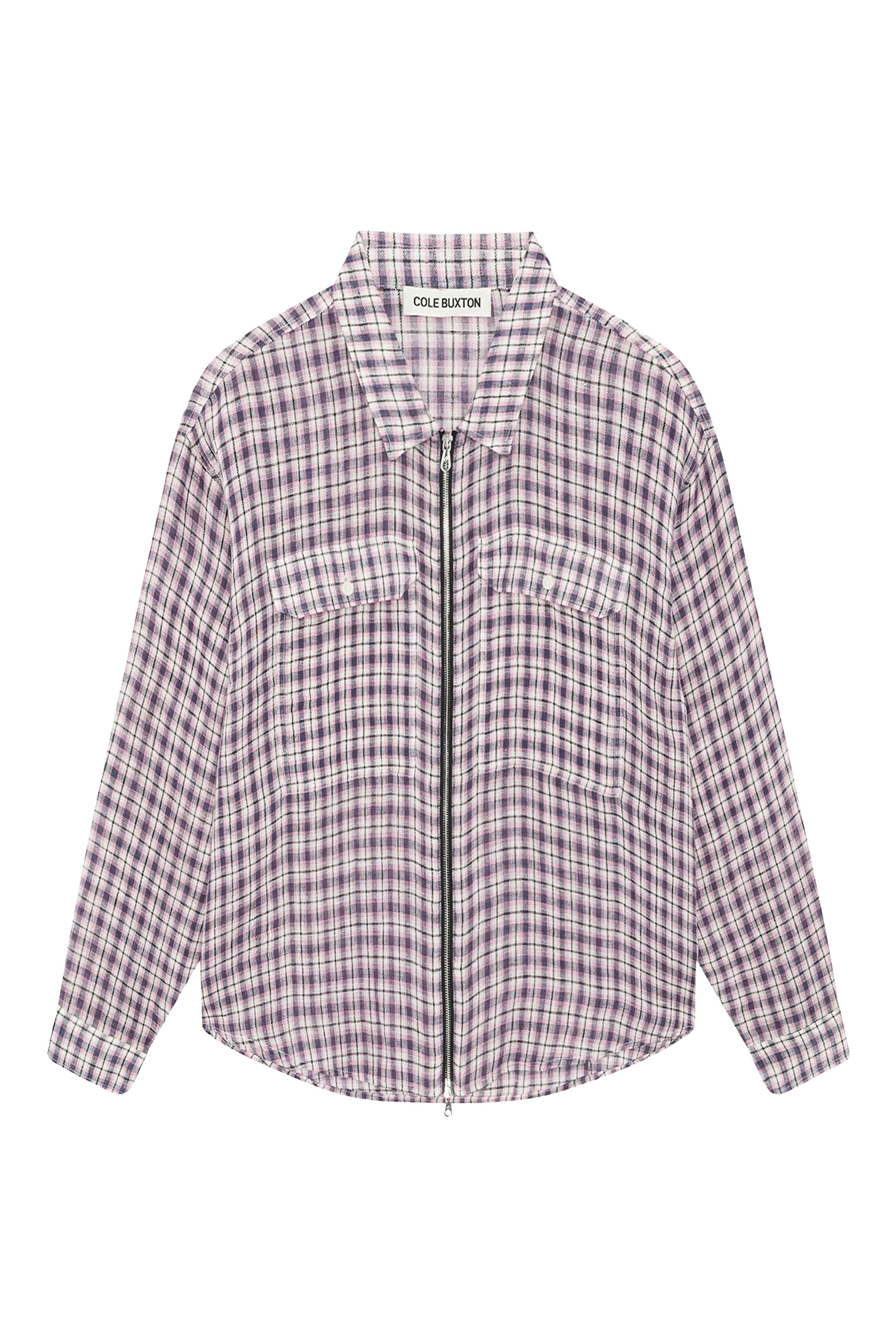 قميص بسحاب كتان فلانيل