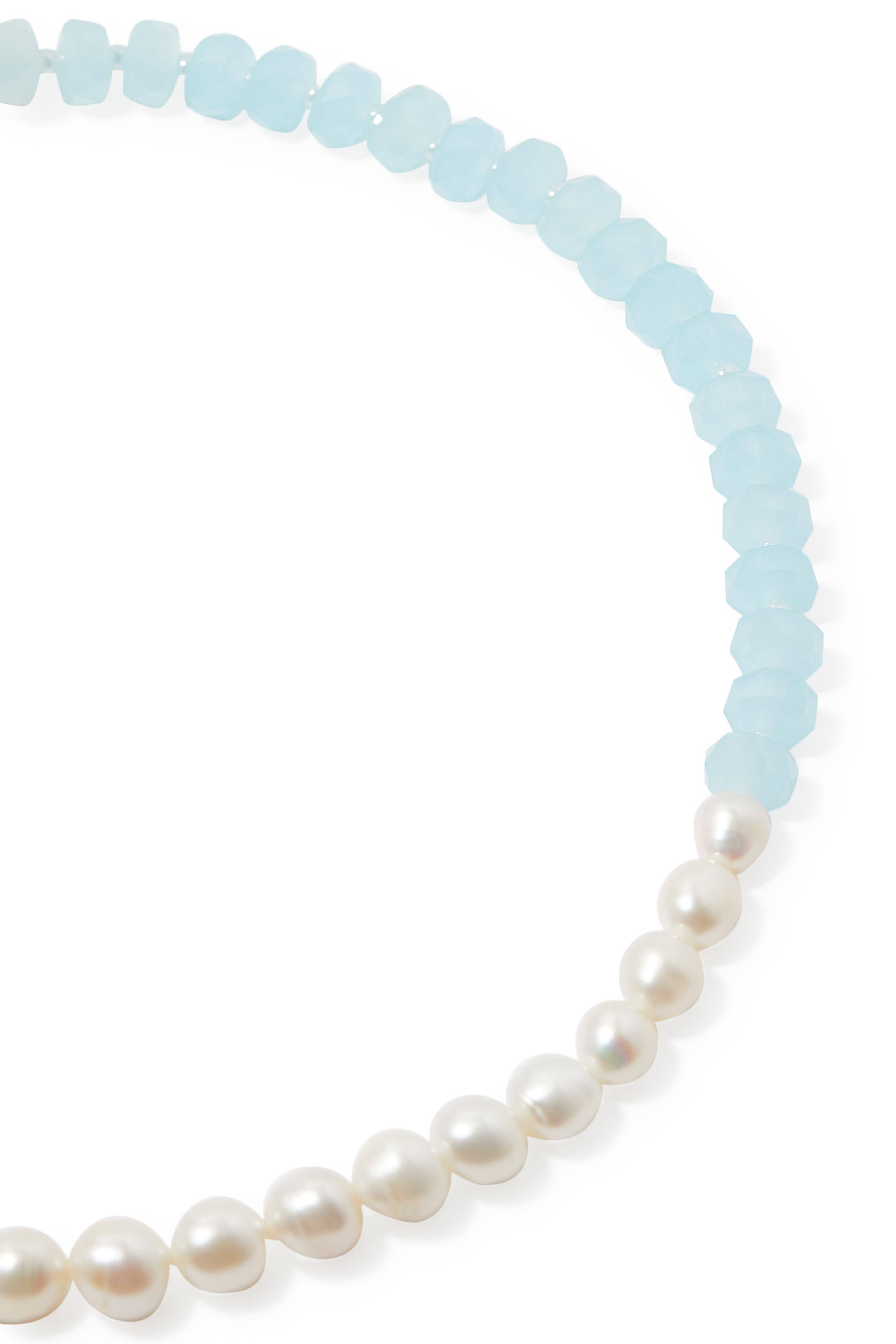 قلادة توغل روبس اند نوتس مرصعة بخرز زجاجي، لؤلؤ مياه عذبة، وأحجار زركونيا مكعبة، معدن مطلي