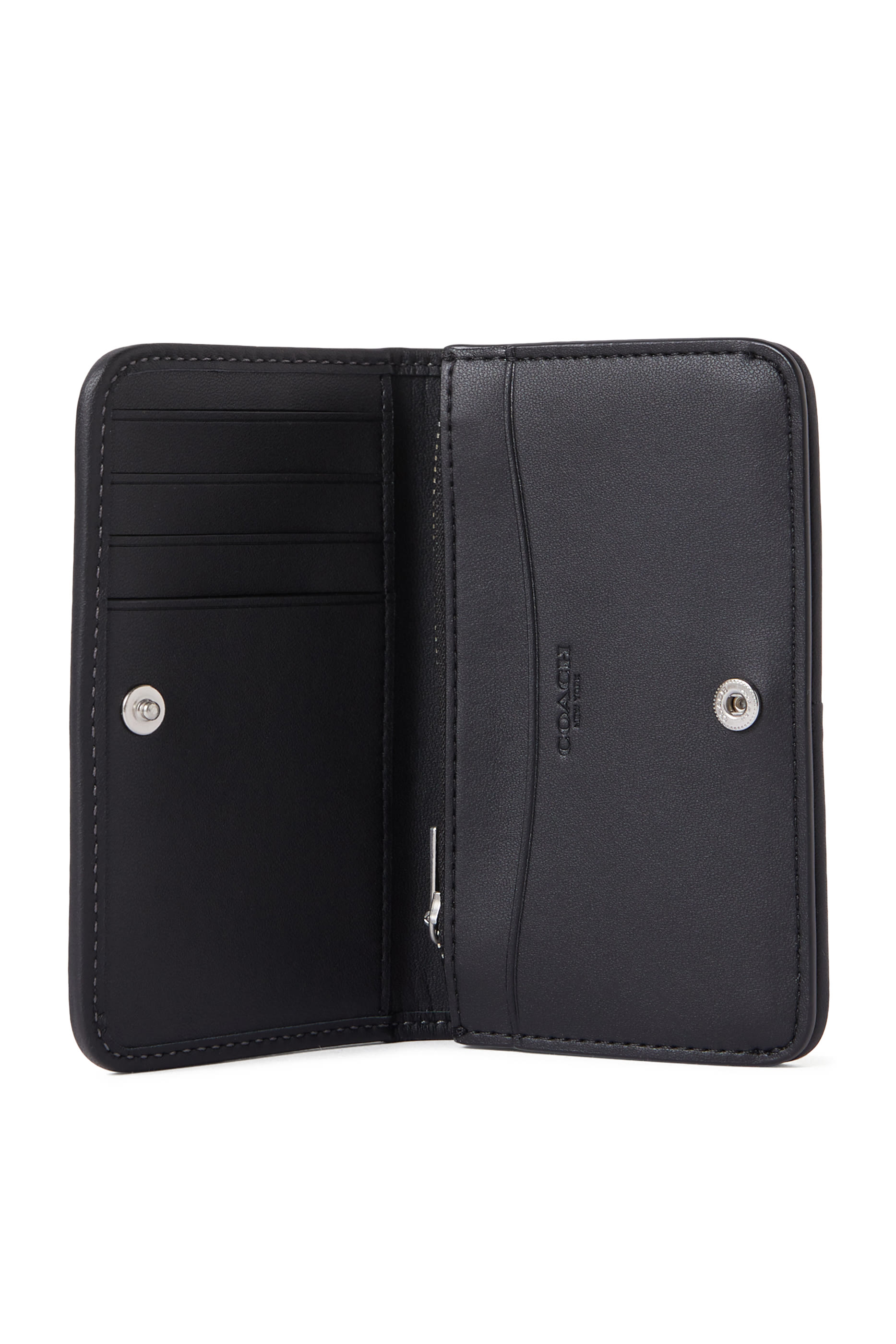 حافظة بطاقات بتصميم رفيع جاكار بنقشة شعار الماركة وجاكار