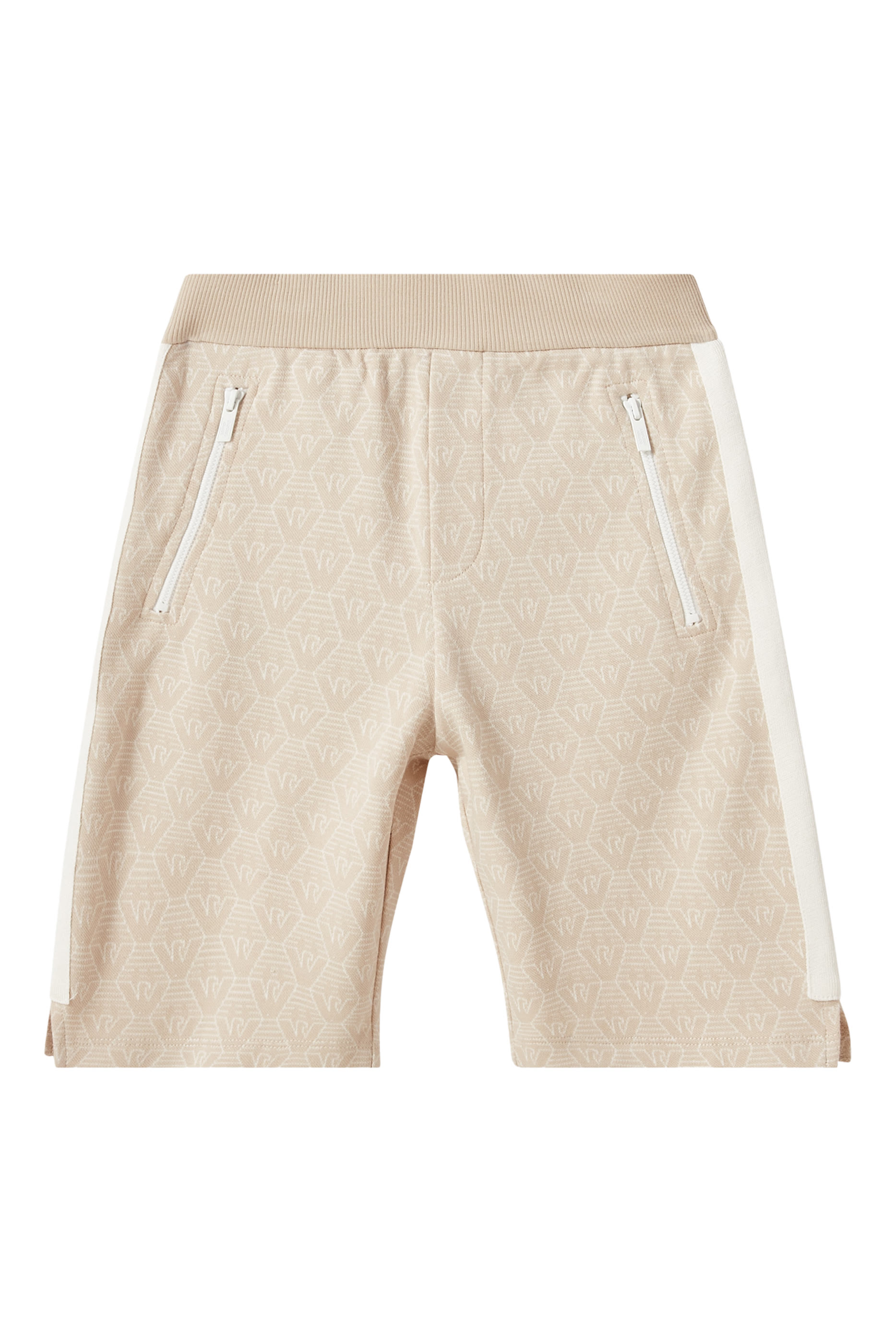 شورت مزين بالكامل بطبعة شعار الماركة للأطفال