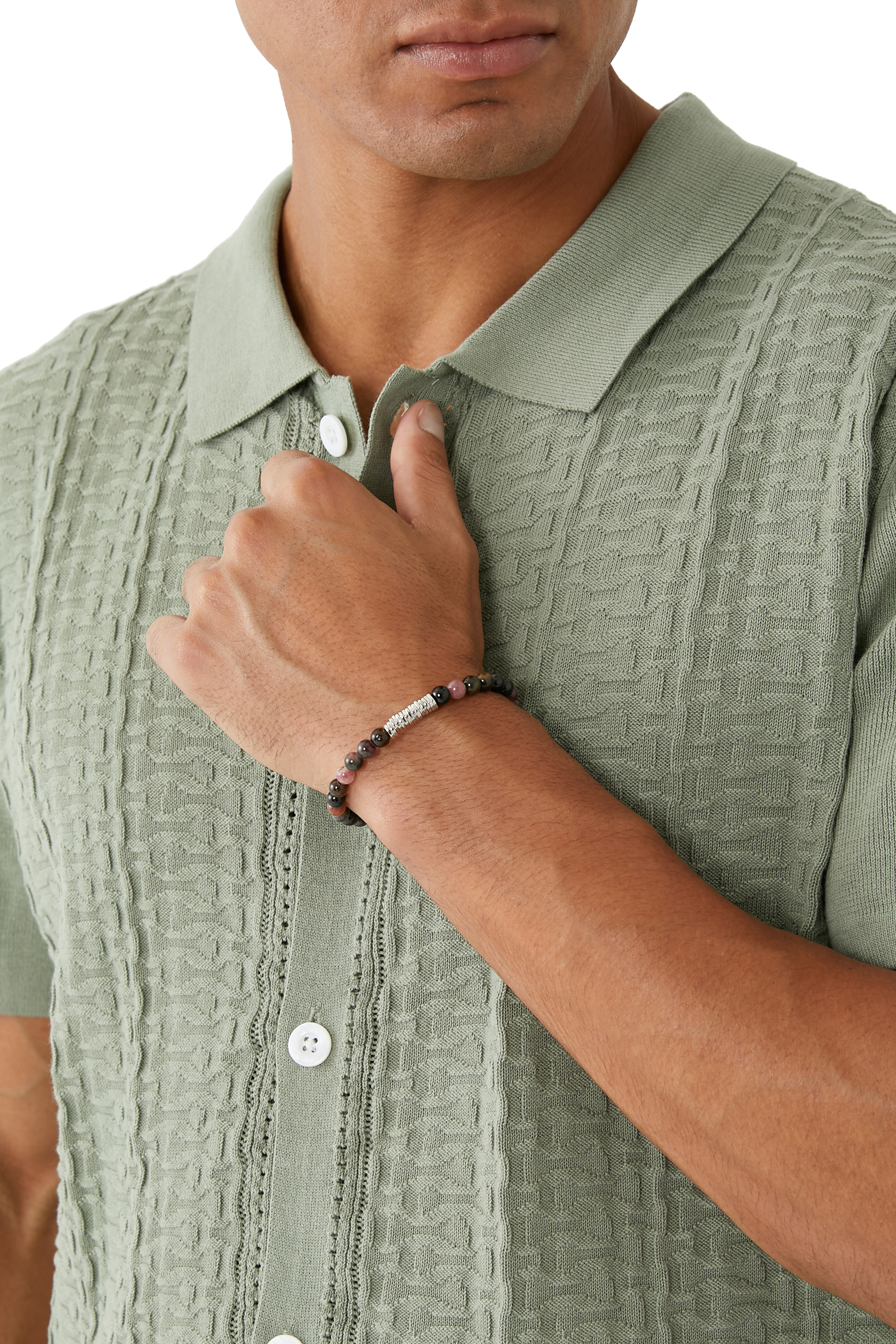 سوار فضة بخرز