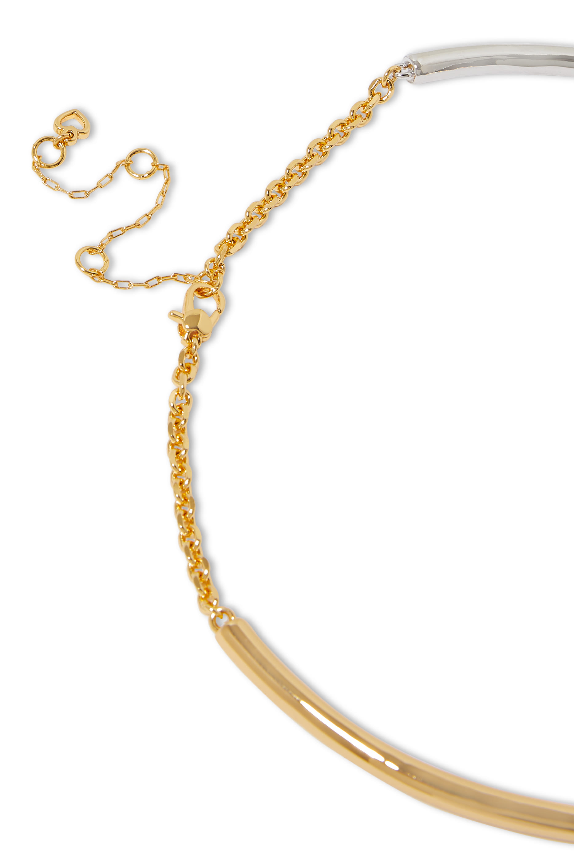 قلادة رقبة بحلية بتصميم متداخل، معدن مطلي وأحجار زركونيا مكعبة