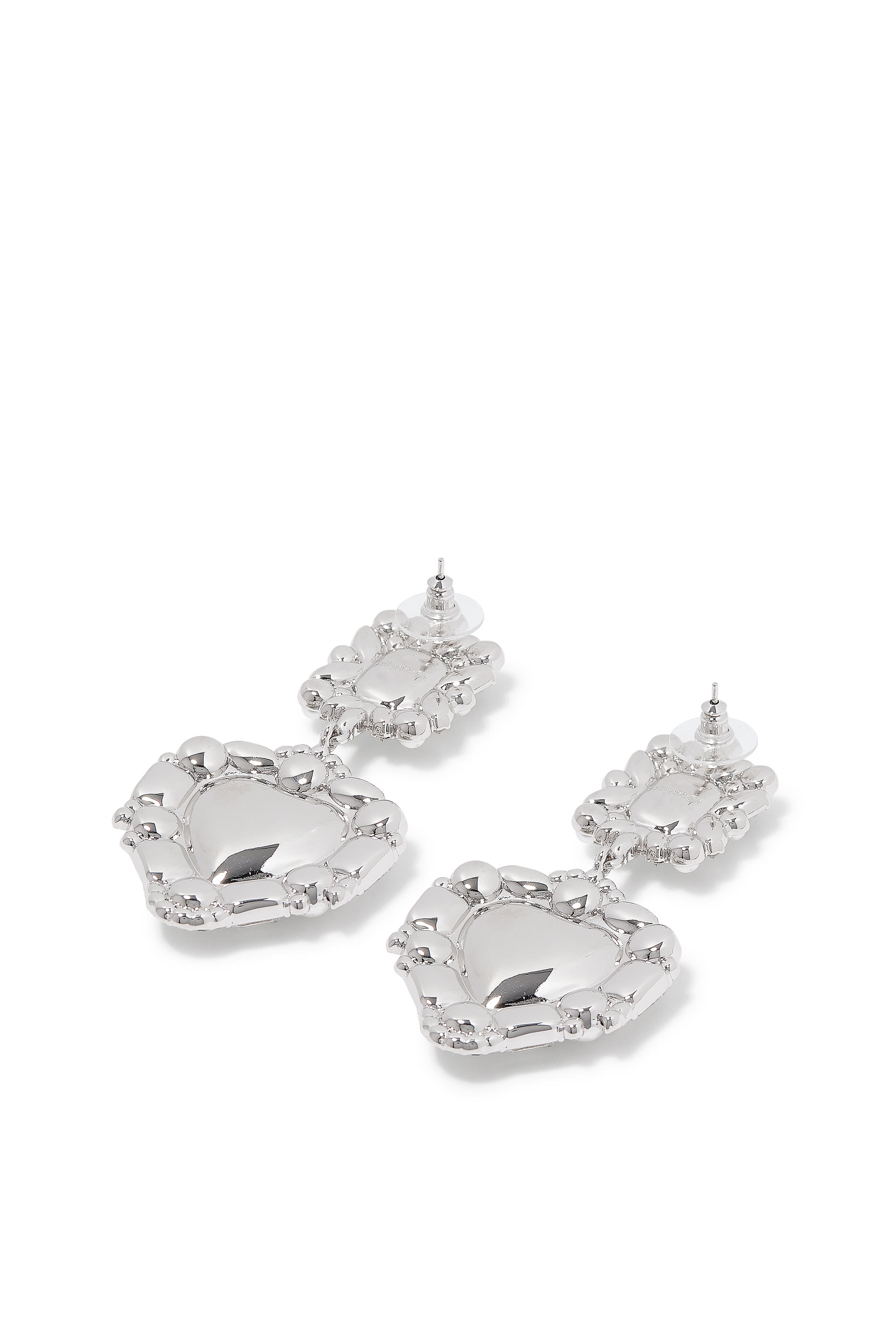 أقراط بتصميم قلب متدرج مرصعة بلؤلؤ وكريستال