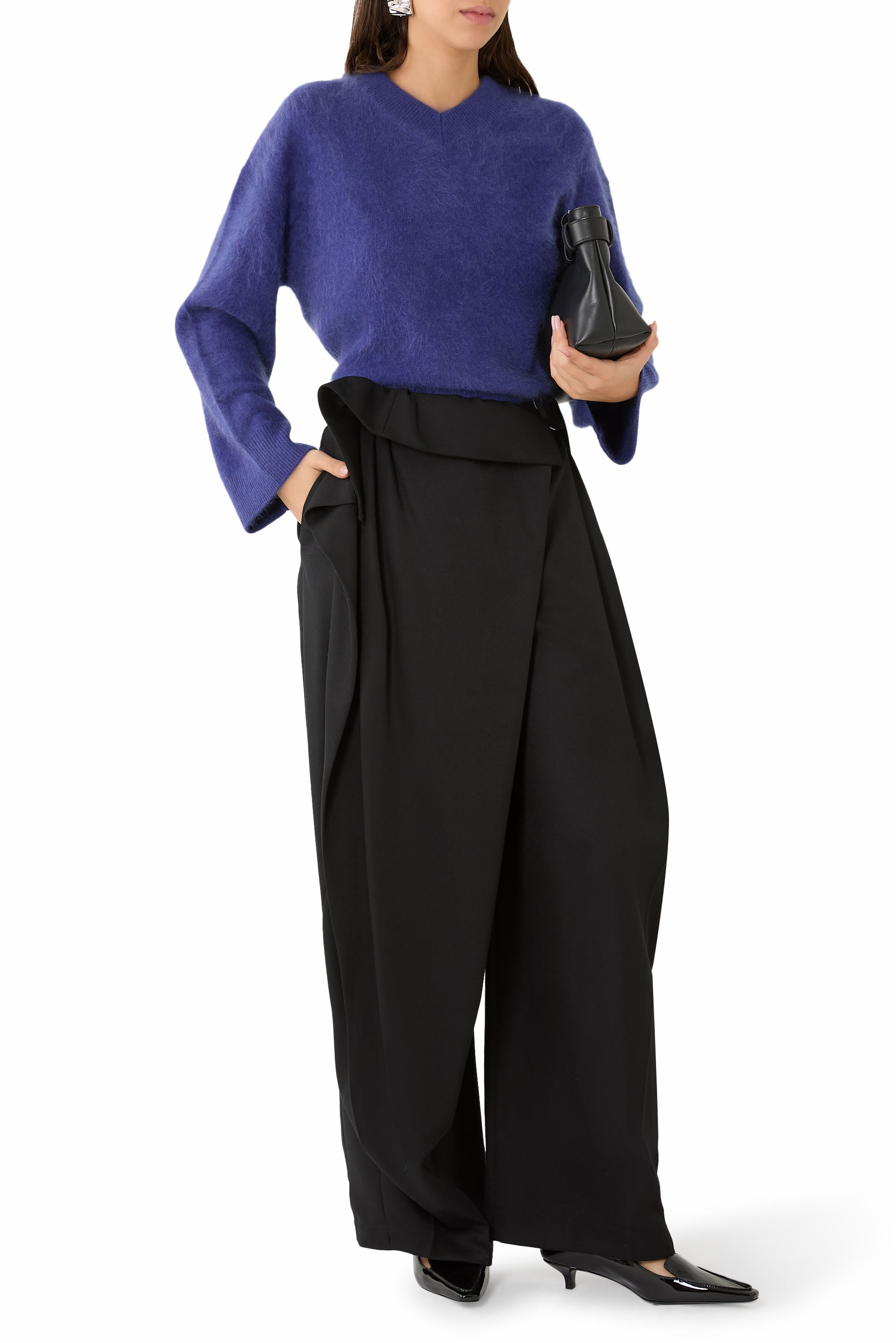 بنطال بخصر بتصميم مطوي