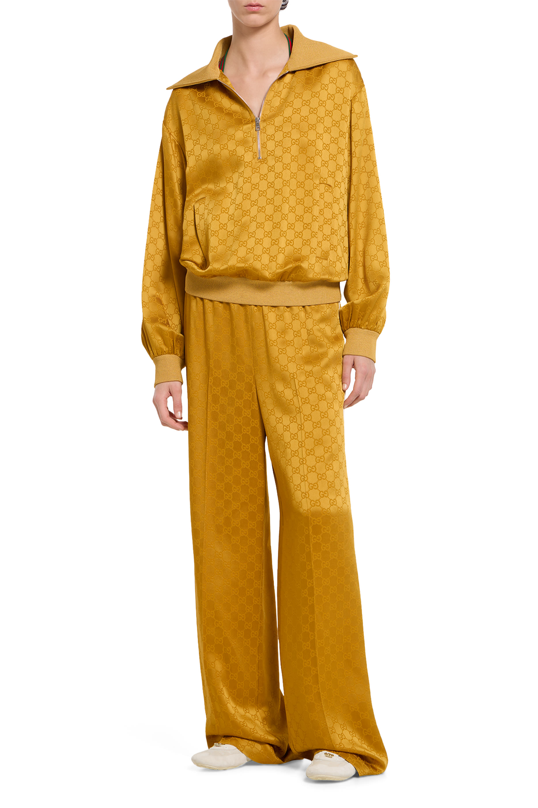 بنطال بنقشة حرفي شعار الماركة أسيتات جاكار