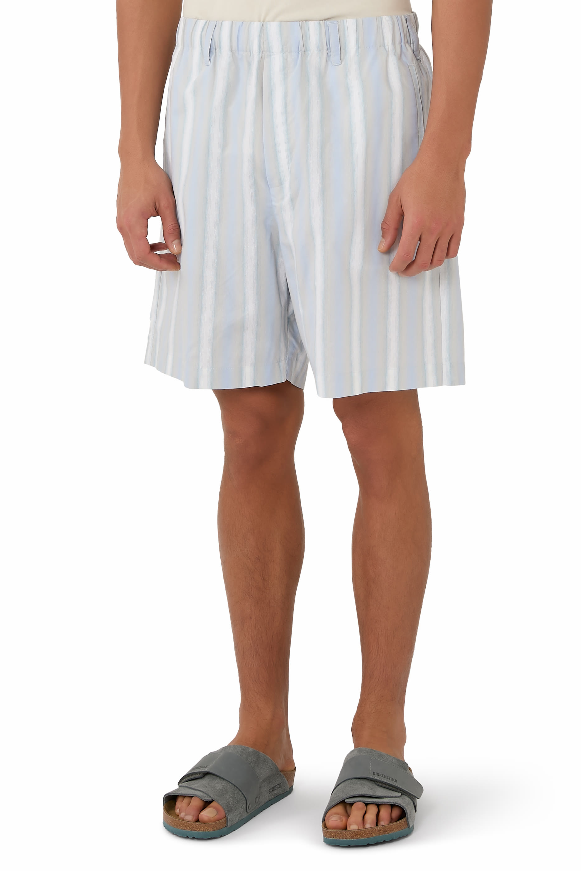 Gradient Cotton Stripe Shorts 