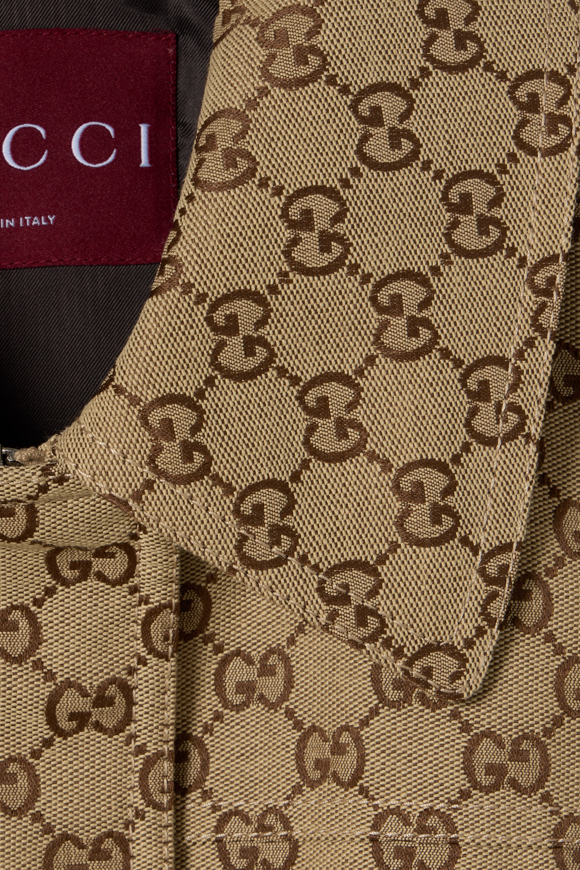 جاكيت بومبر قماش قنب بشعار الماركة