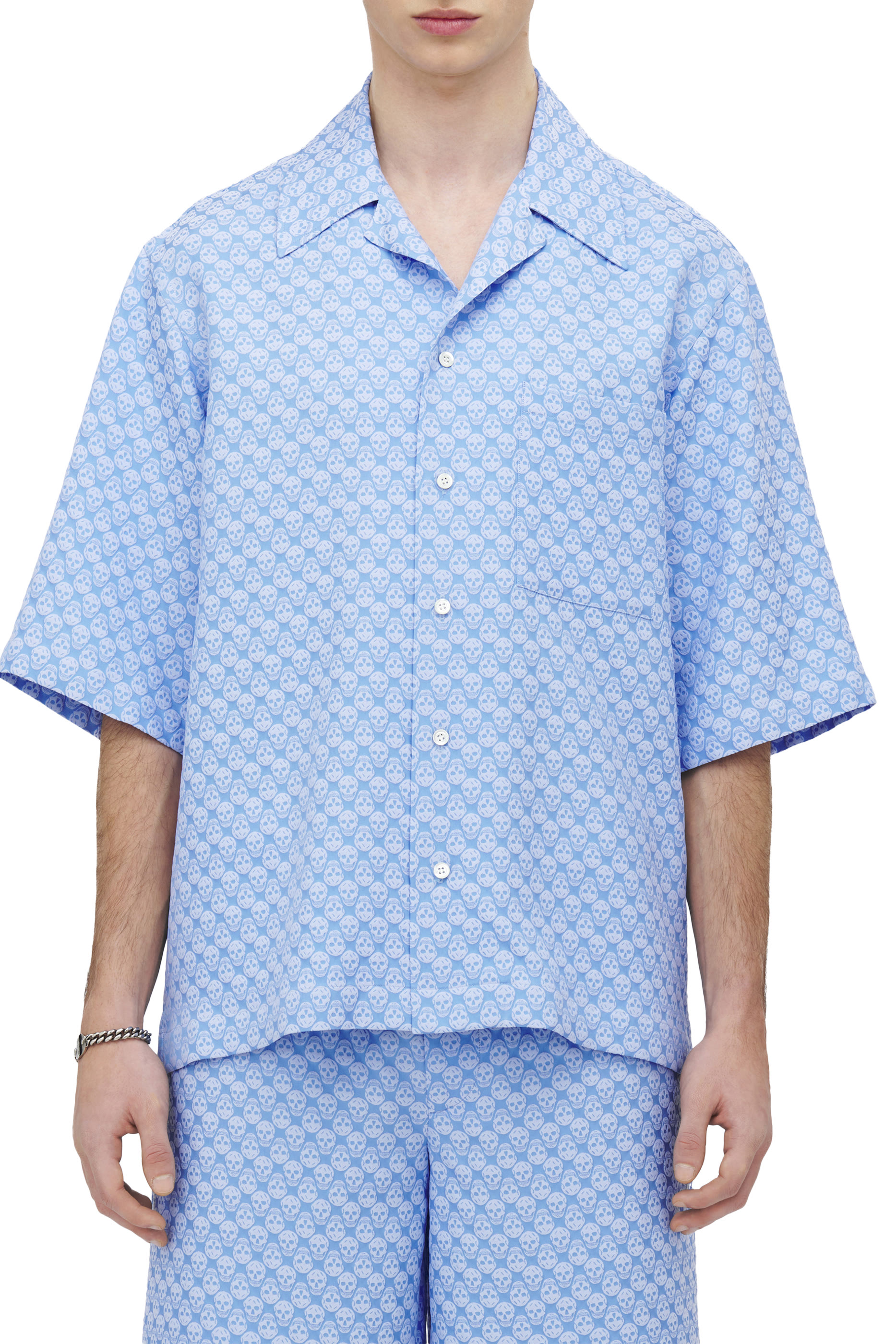 قميص هاوايان جاكار بنقشة جمجمة