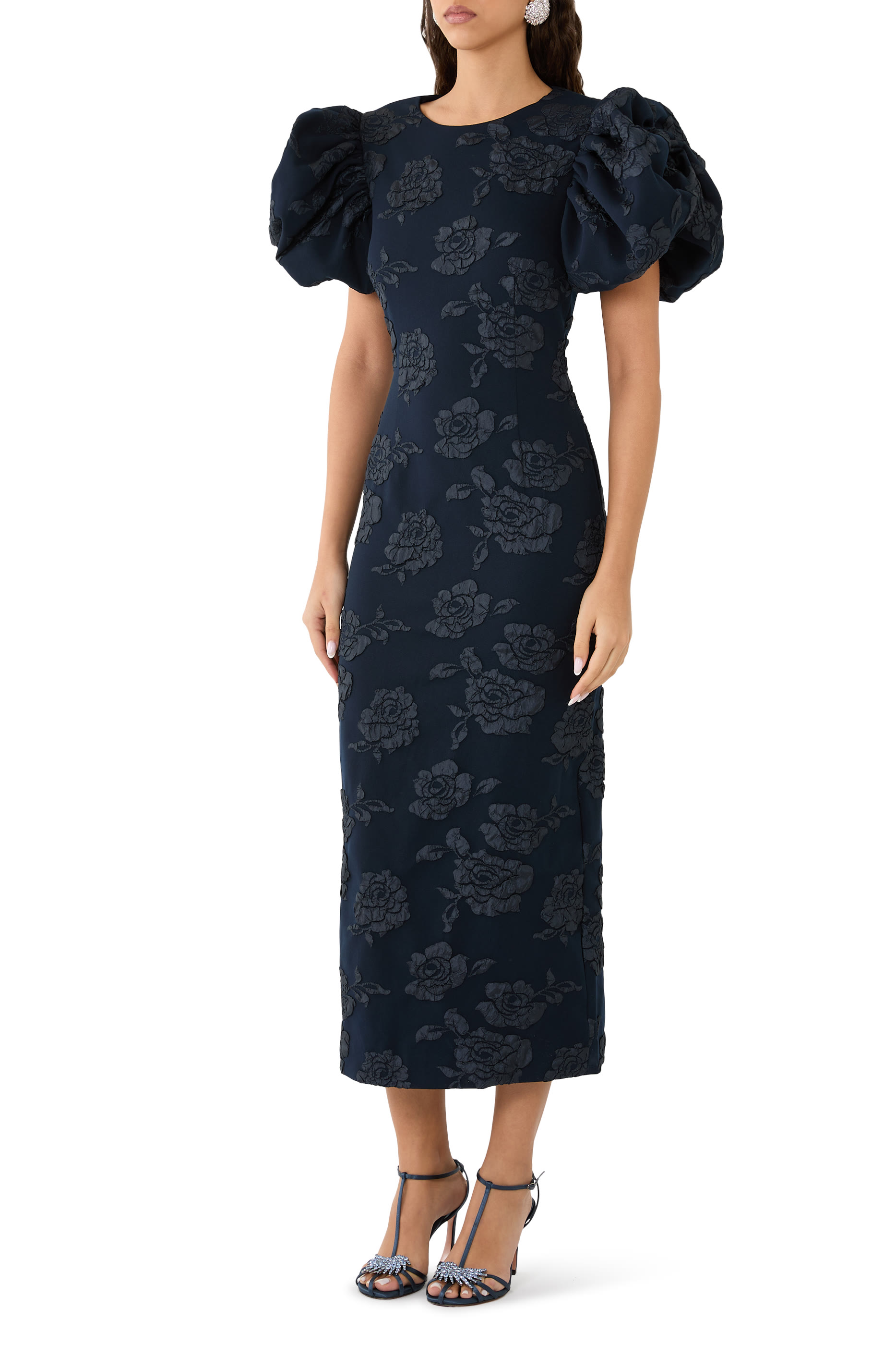 فستان روبي متوسط الطول جاكار