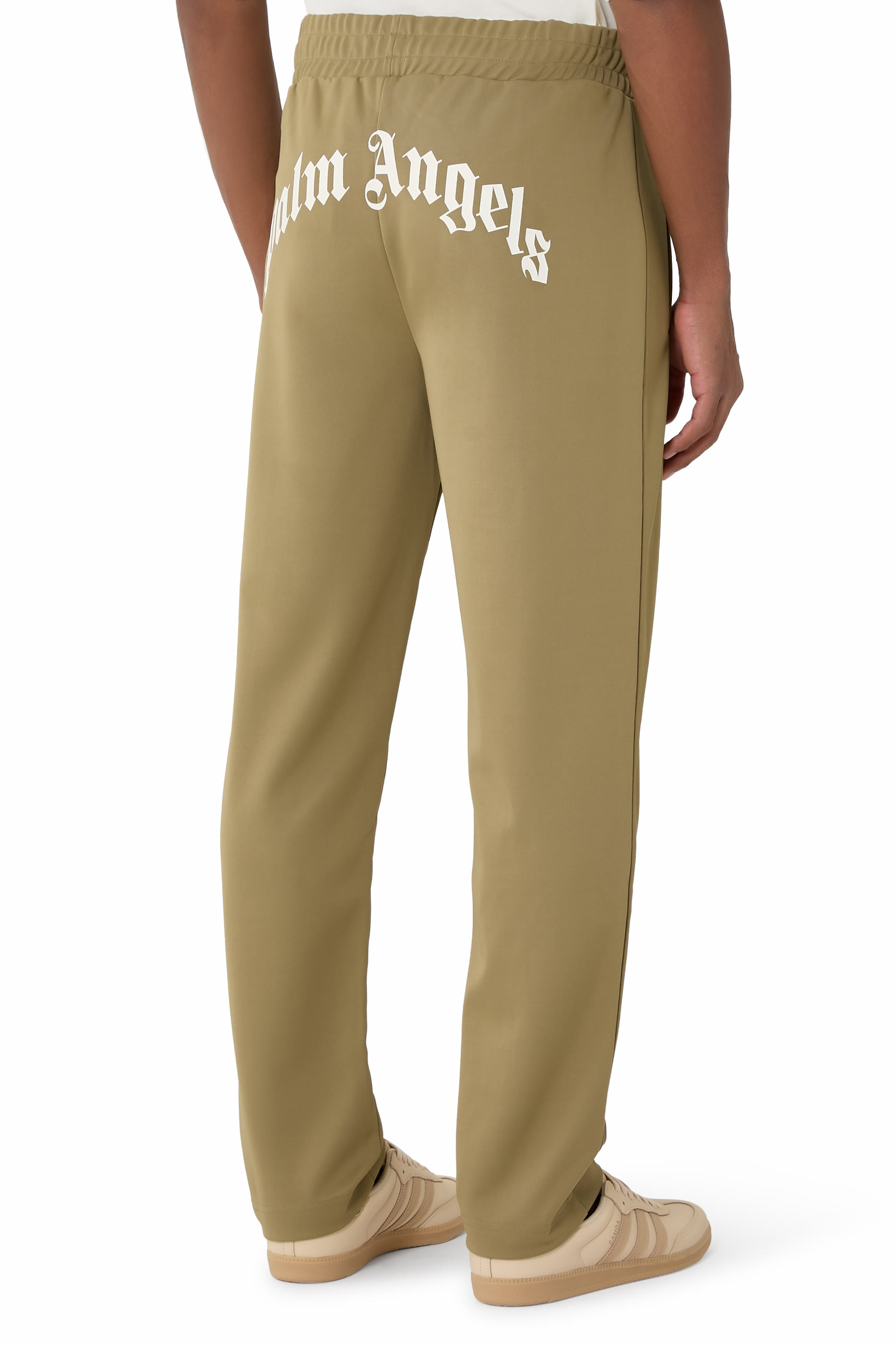 بنطال رياضي مزين بشعار الماركة بتصميم متموج من الخلف