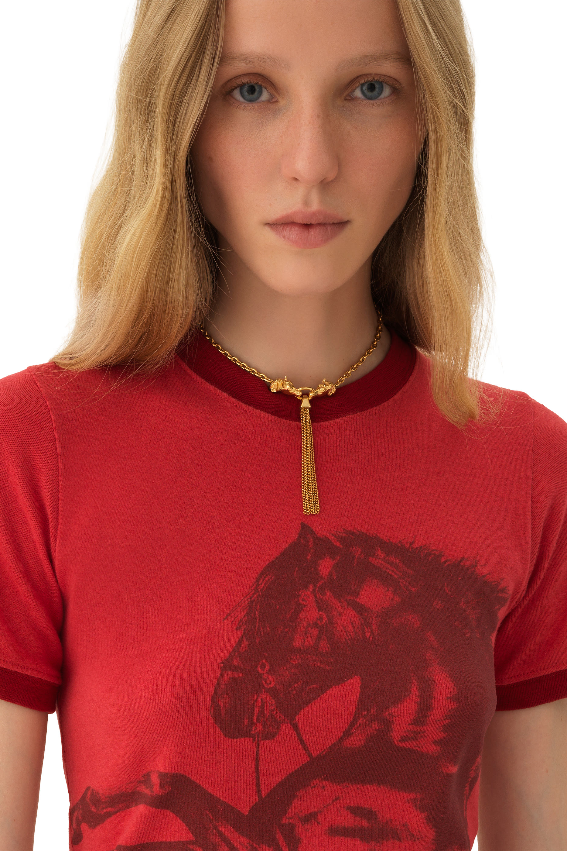 قلادة بسلسلة بحلي بتصميم حصان نحاس