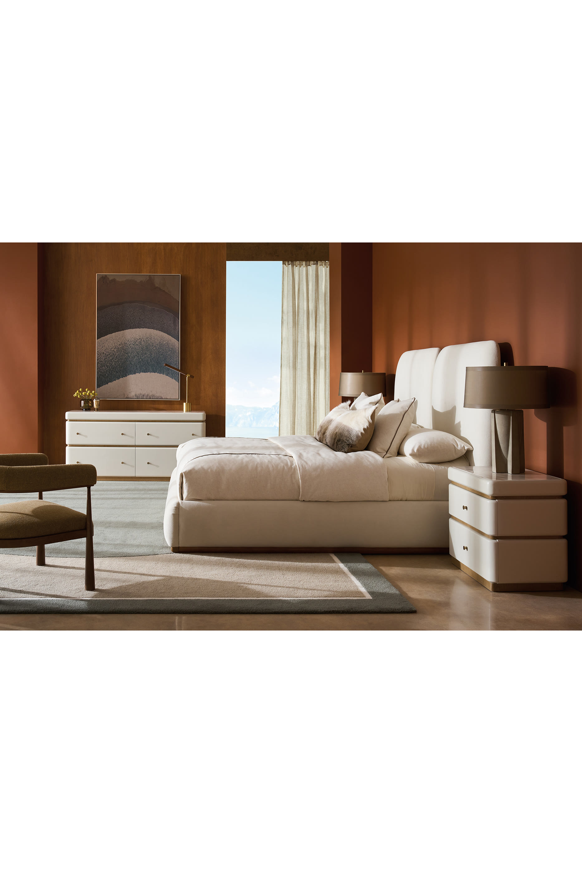 سرير مالطا كينغ مع ألواح