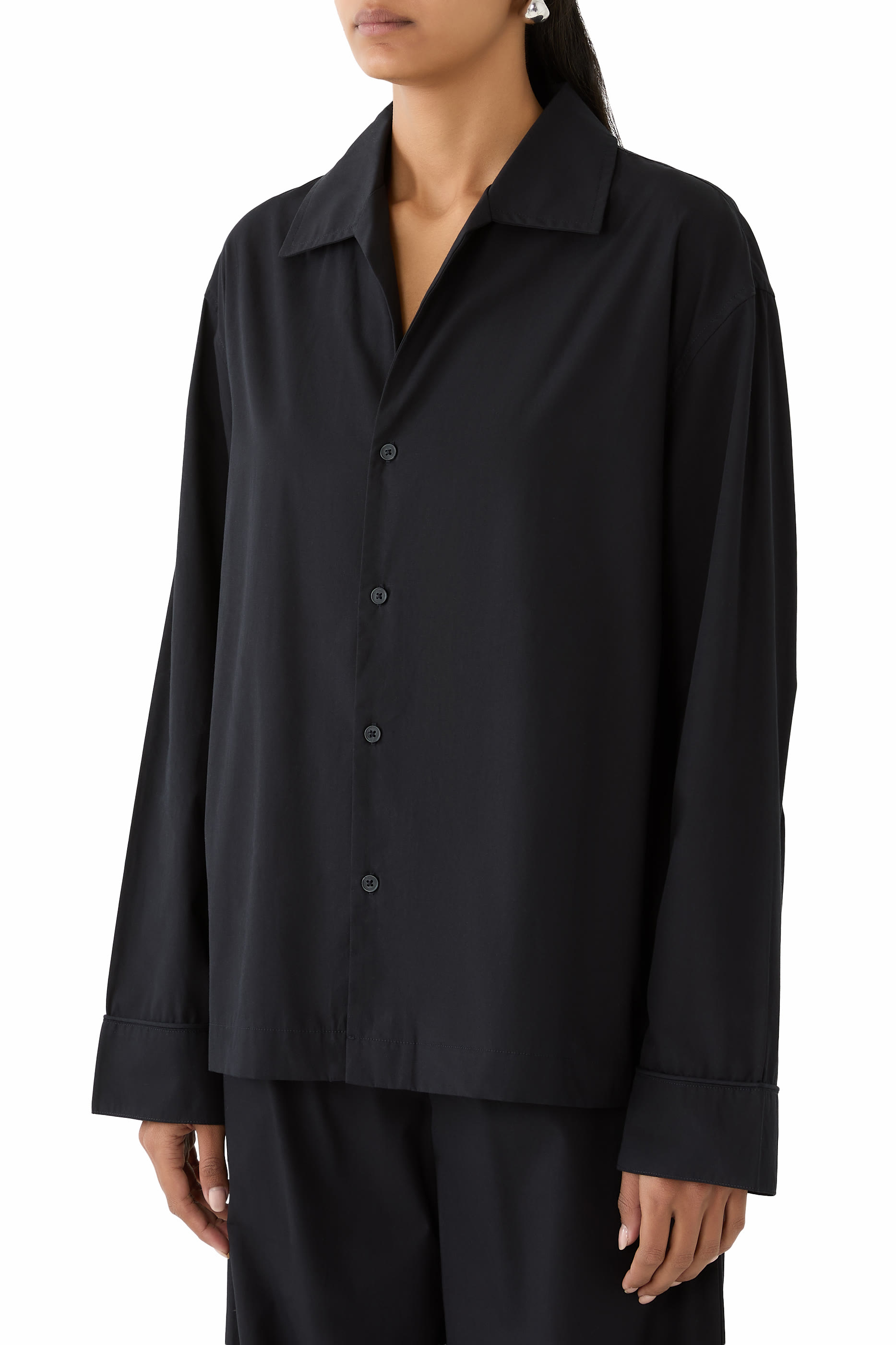 قميص بيجامة بأكمام طويلة