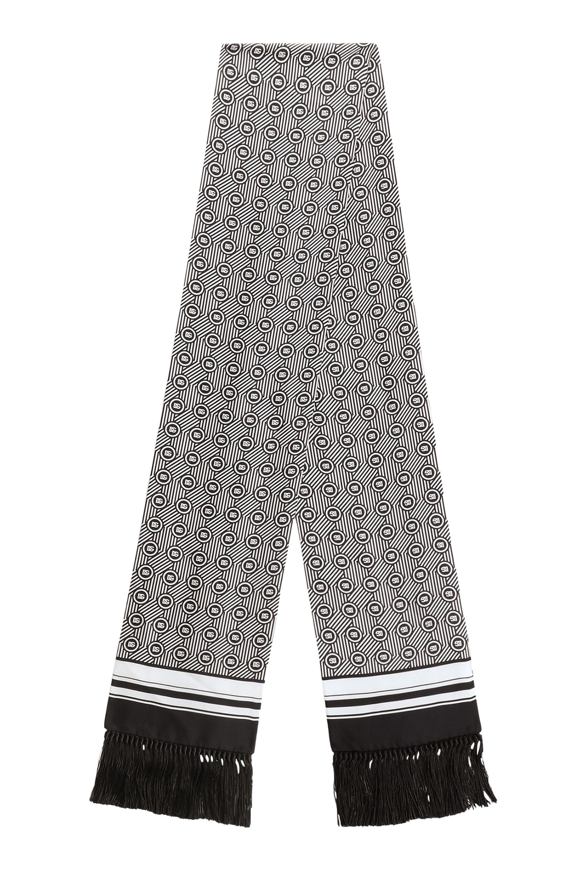 وشاح مزين بشعار الماركة بتصميم صغير حرير تويل 