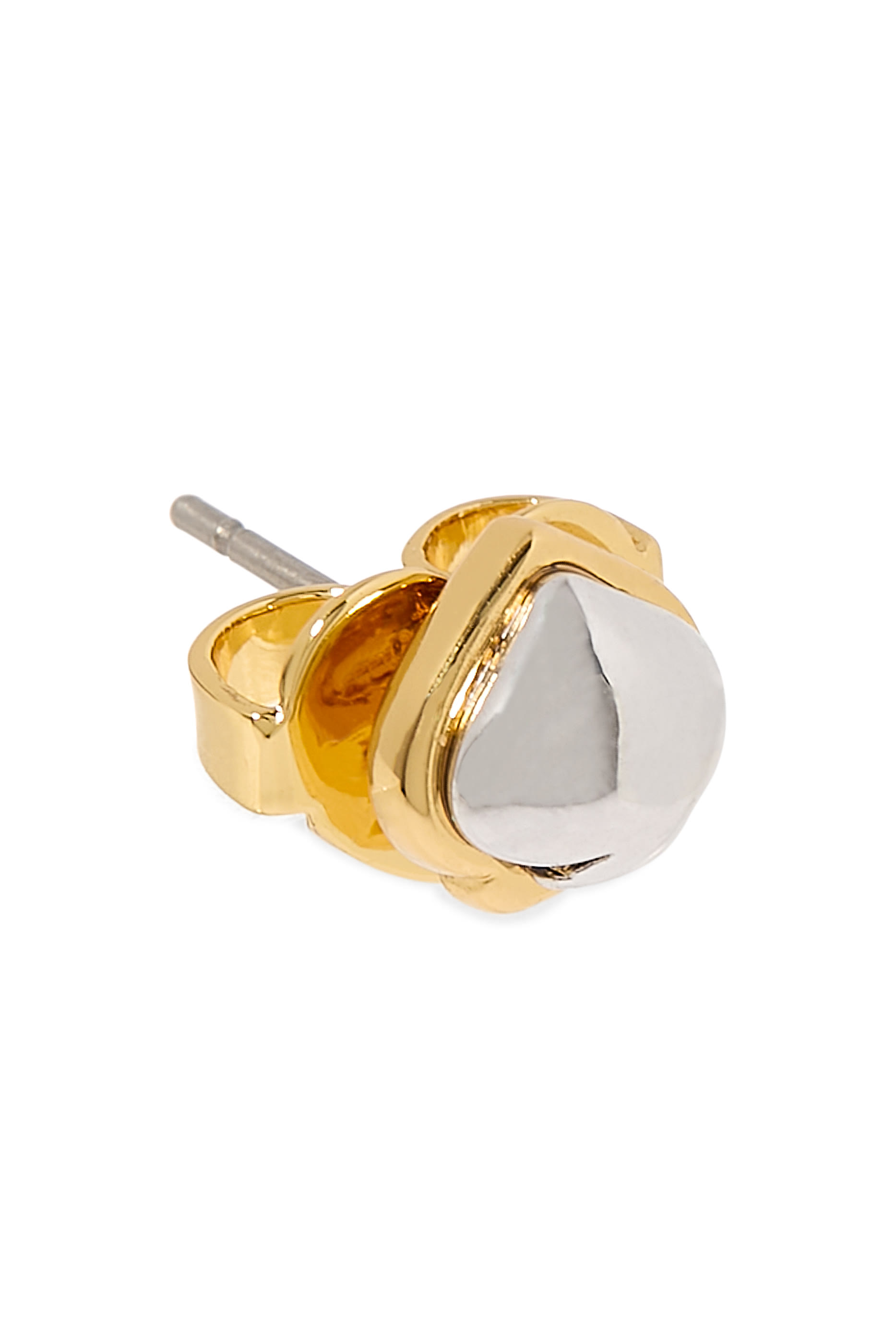 أقراط صغيرة منحوتة بالشكل البستوني، معدن مطلي ومشابك من فولاذ صحي