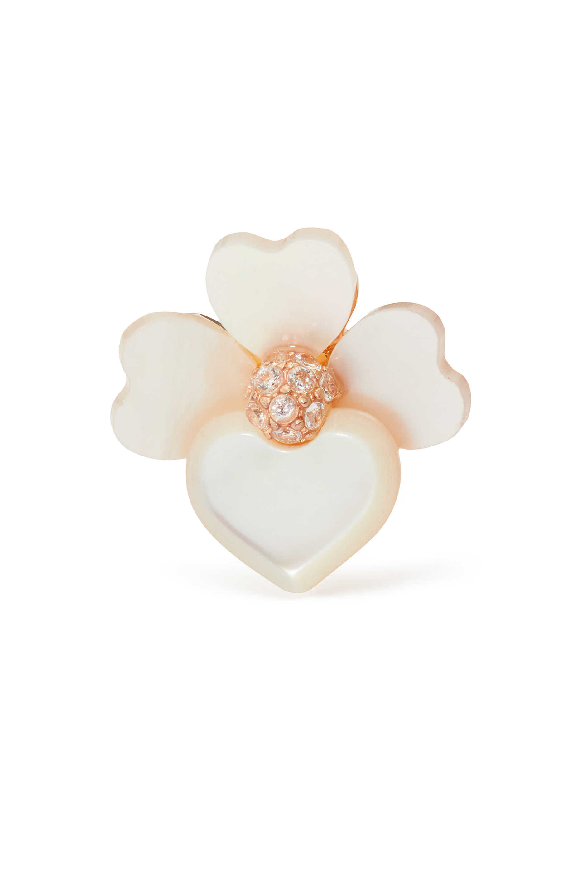 أقراط مرصعة بتصميم زهرة بانسي