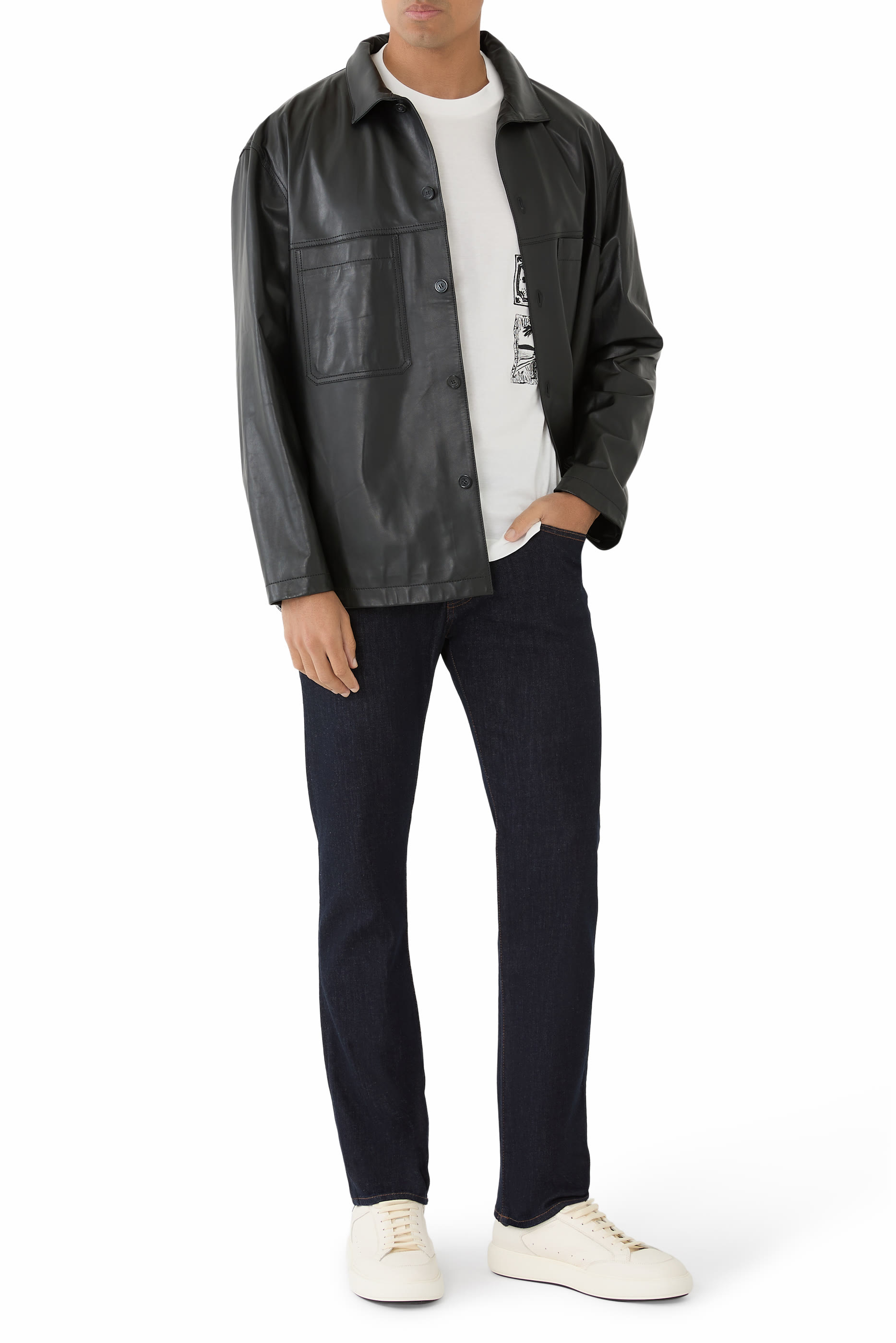 جاكيت بتصميم قميص خفيف جدا جلد غنم نابا