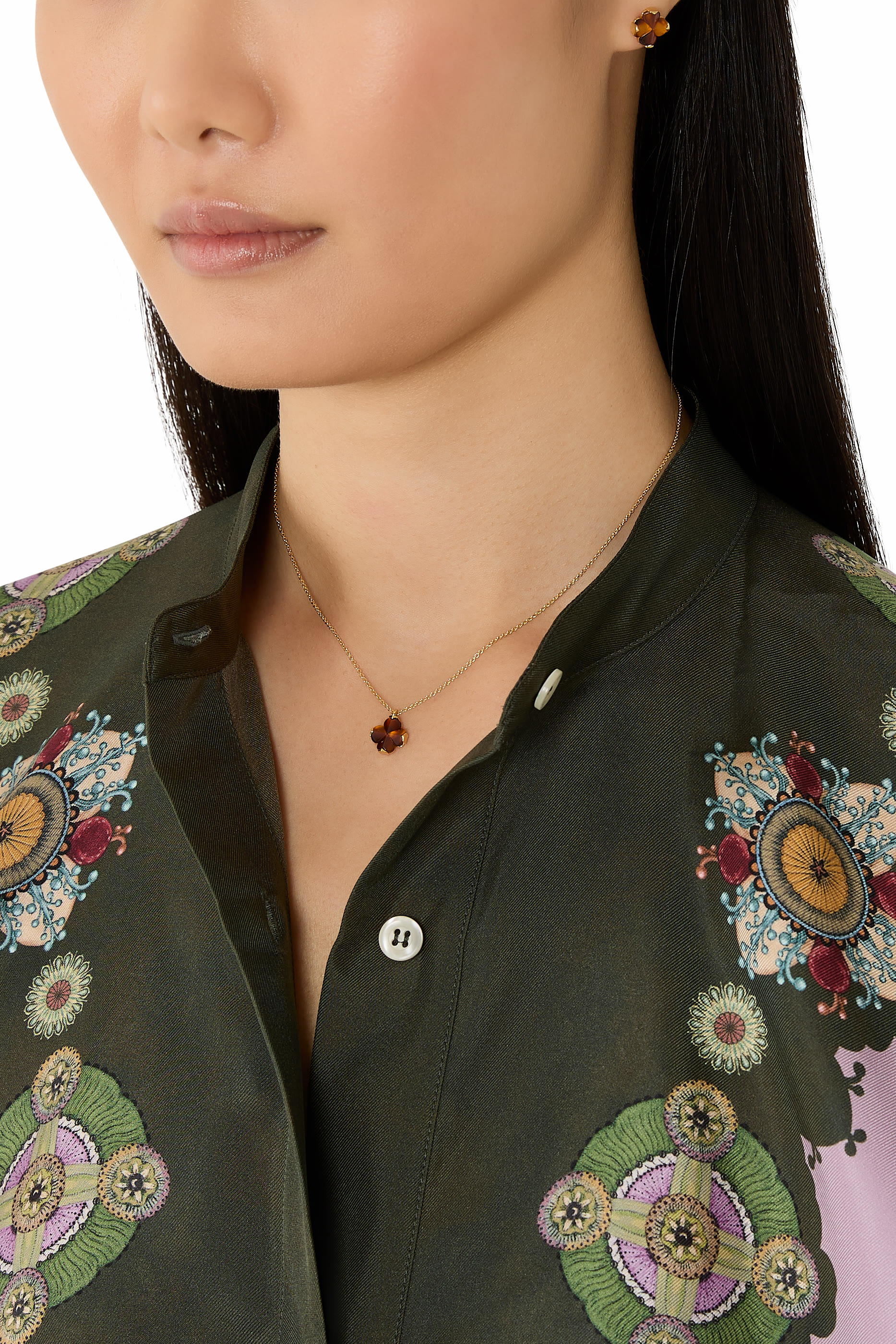 أقراط بتصميم زهور بالشكل البستوني، أسيتات ومشابك تيتانيوم